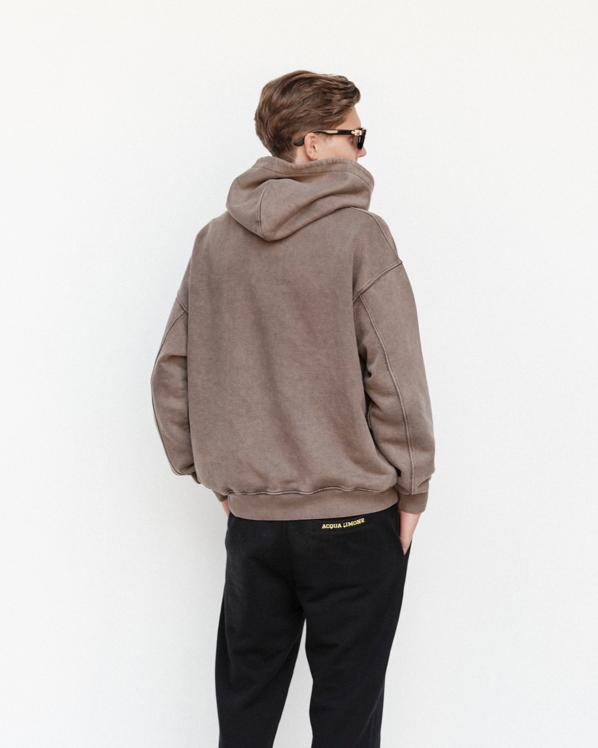 Washed Hoodie - Nut Brown - Acqua Limone
