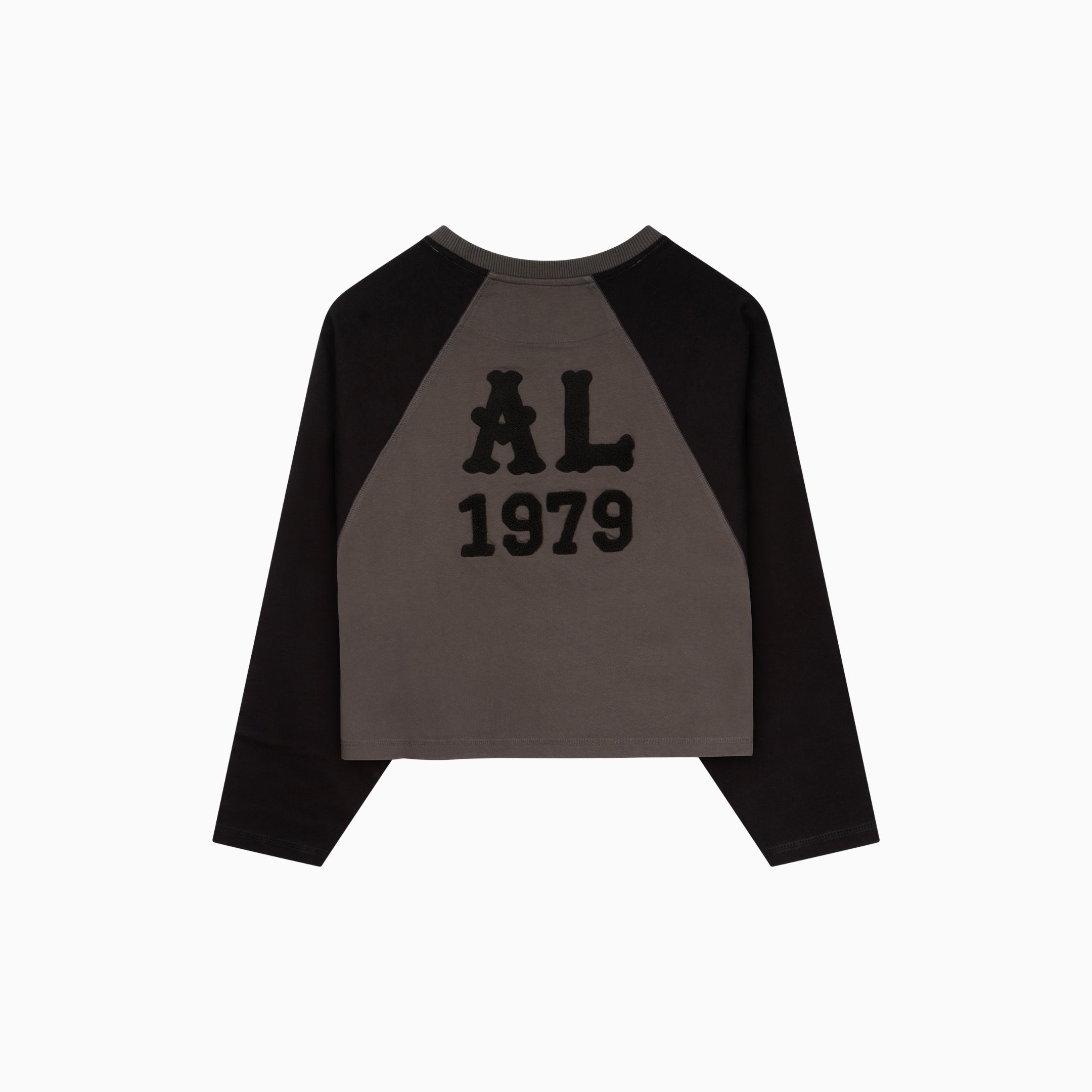 Cropped Varsity LS Tee - Anthracite/Black