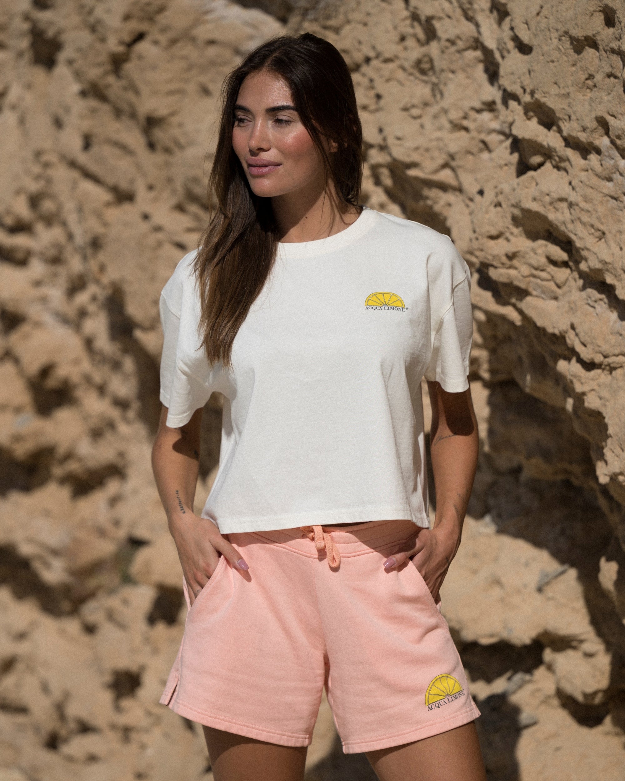 Donna Sweatshorts - Peach - Acqua Limone
