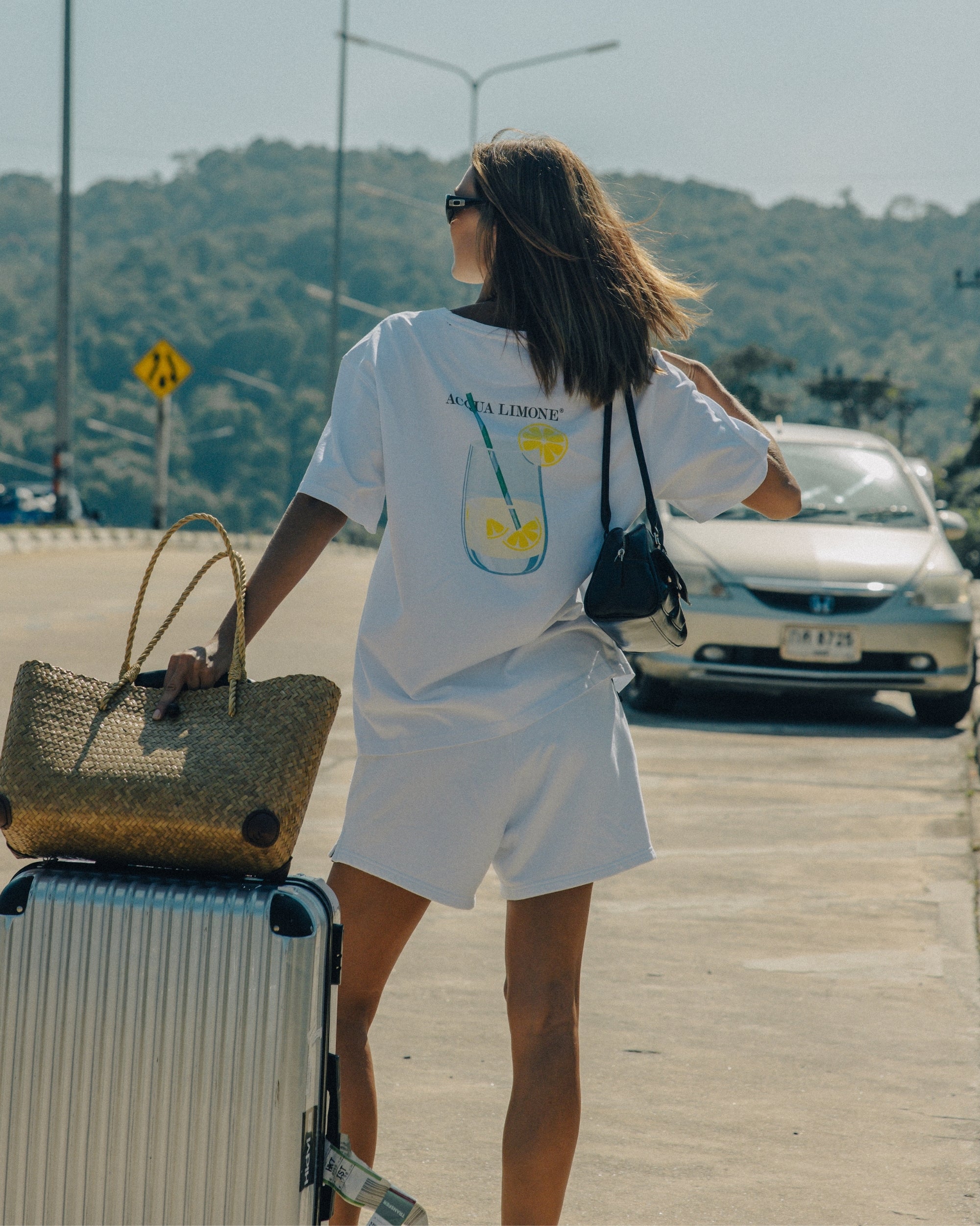 Donna Sweatshorts - White - Acqua Limone