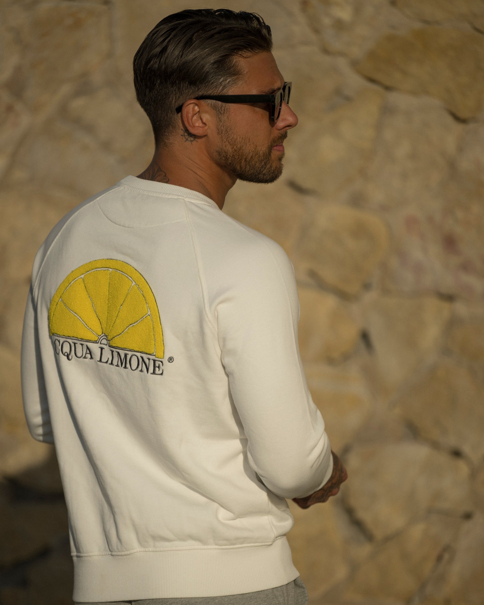 College Embroidered - Off White - Acqua Limone