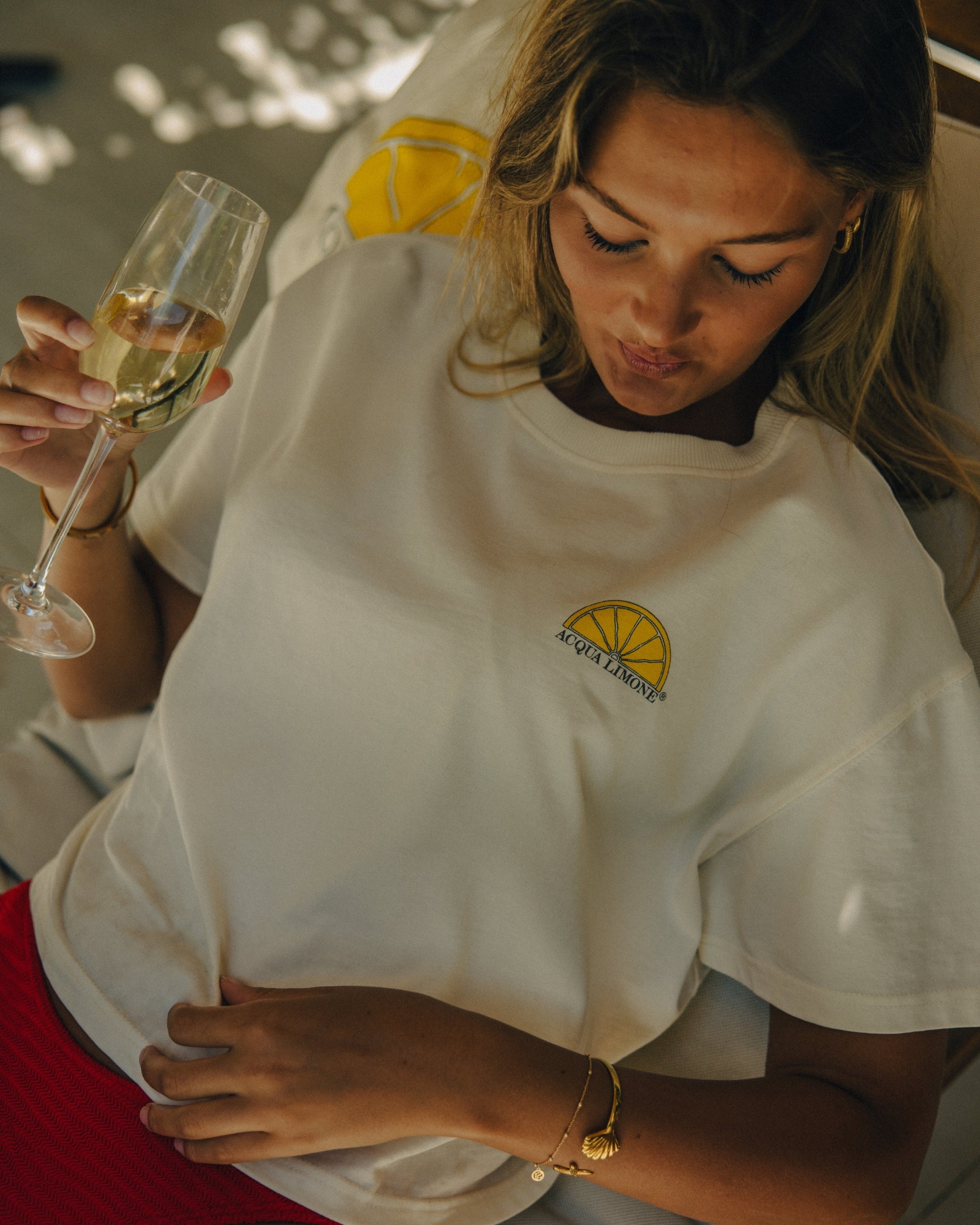 Cropped Heavy Tee - White - Acqua Limone