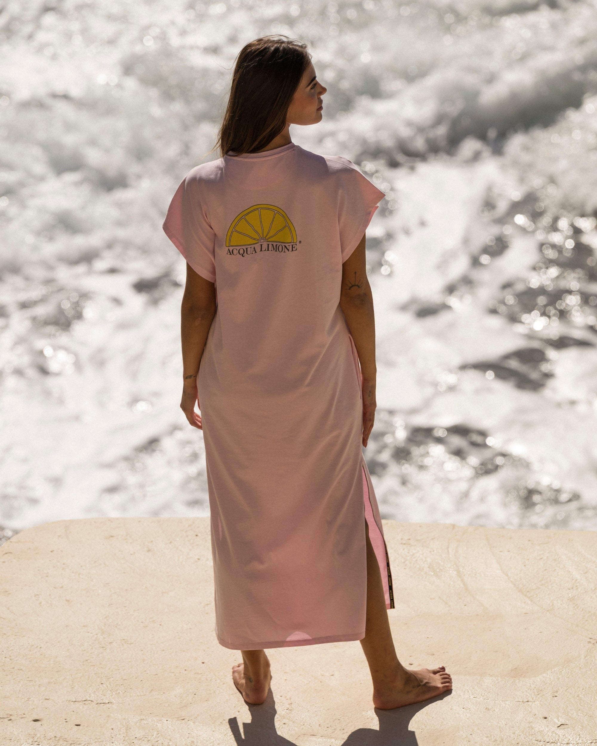 Donna Long Dress - Pale Pink - Acqua Limone