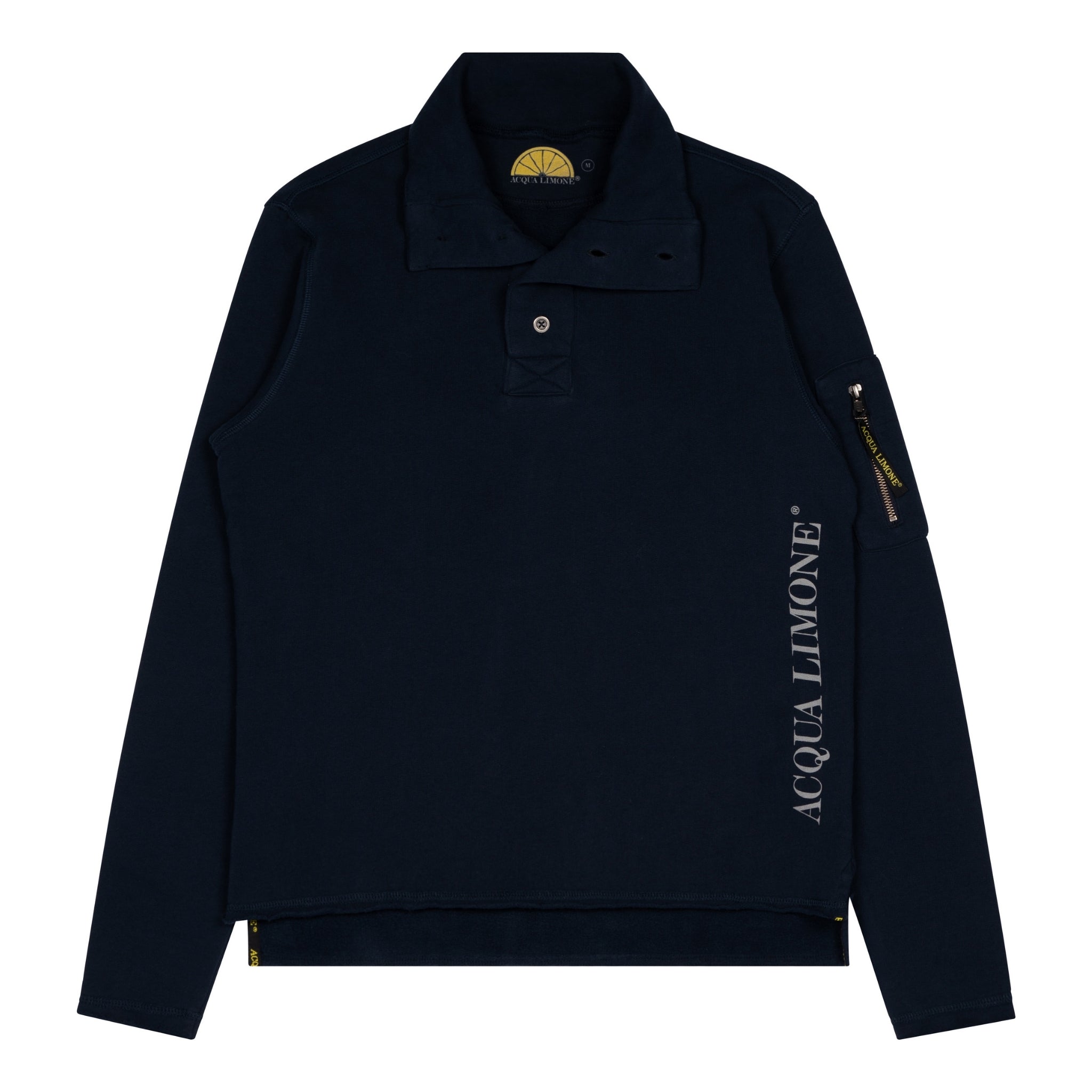 High Neck Button - Dark Navy - Acqua Limone