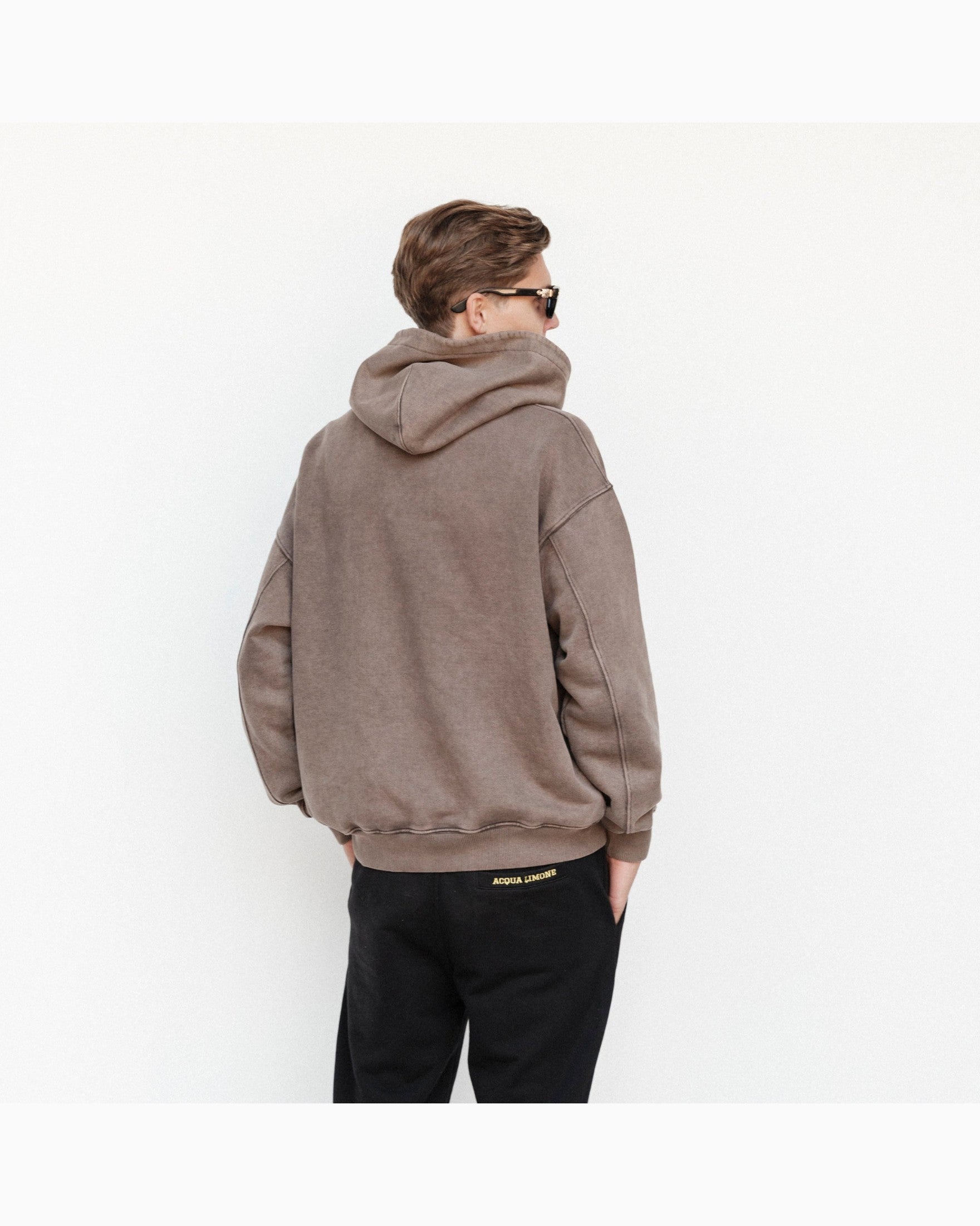 Washed Hoodie - Nut Brown - Acqua Limone