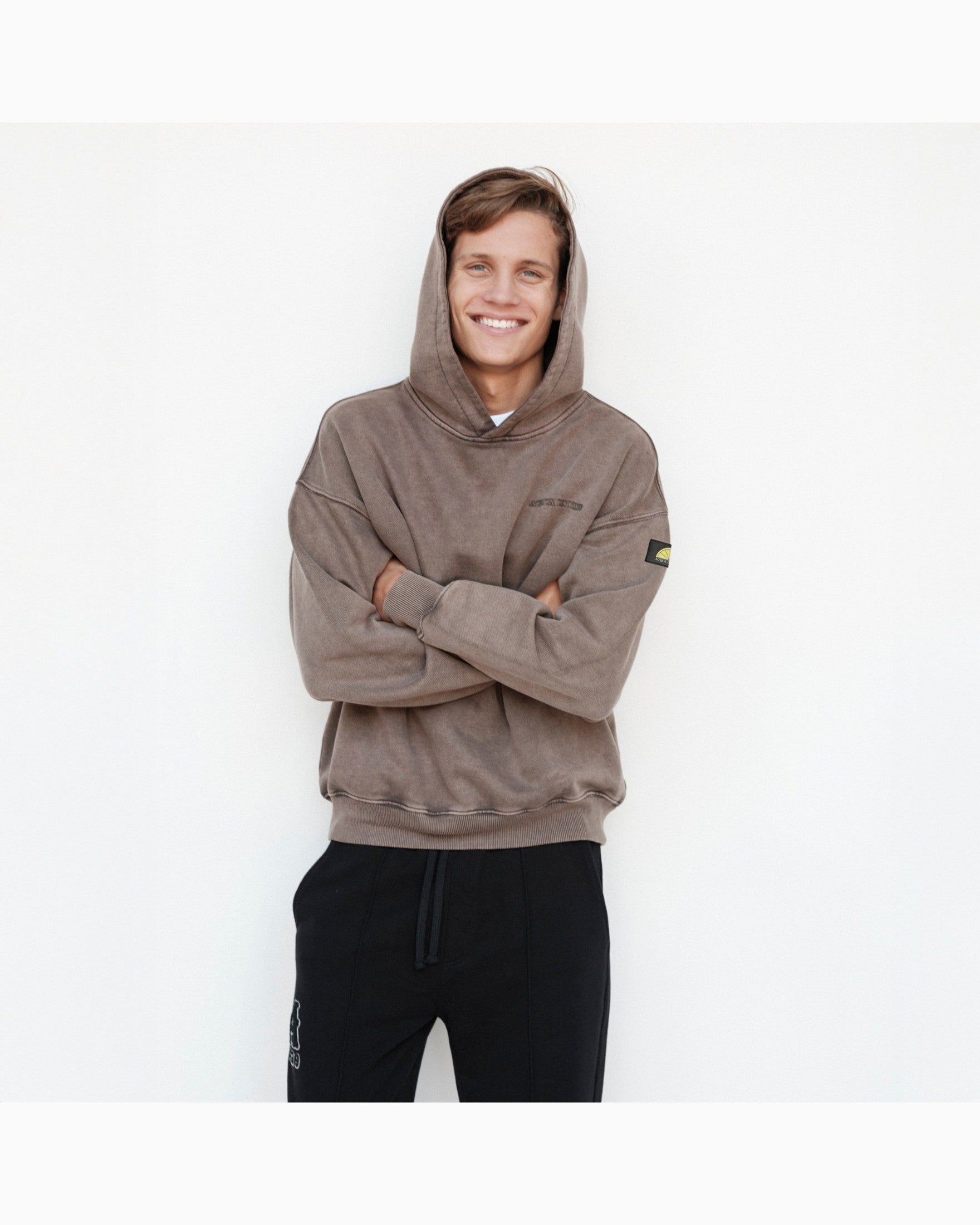 Washed Hoodie - Nut Brown - Acqua Limone