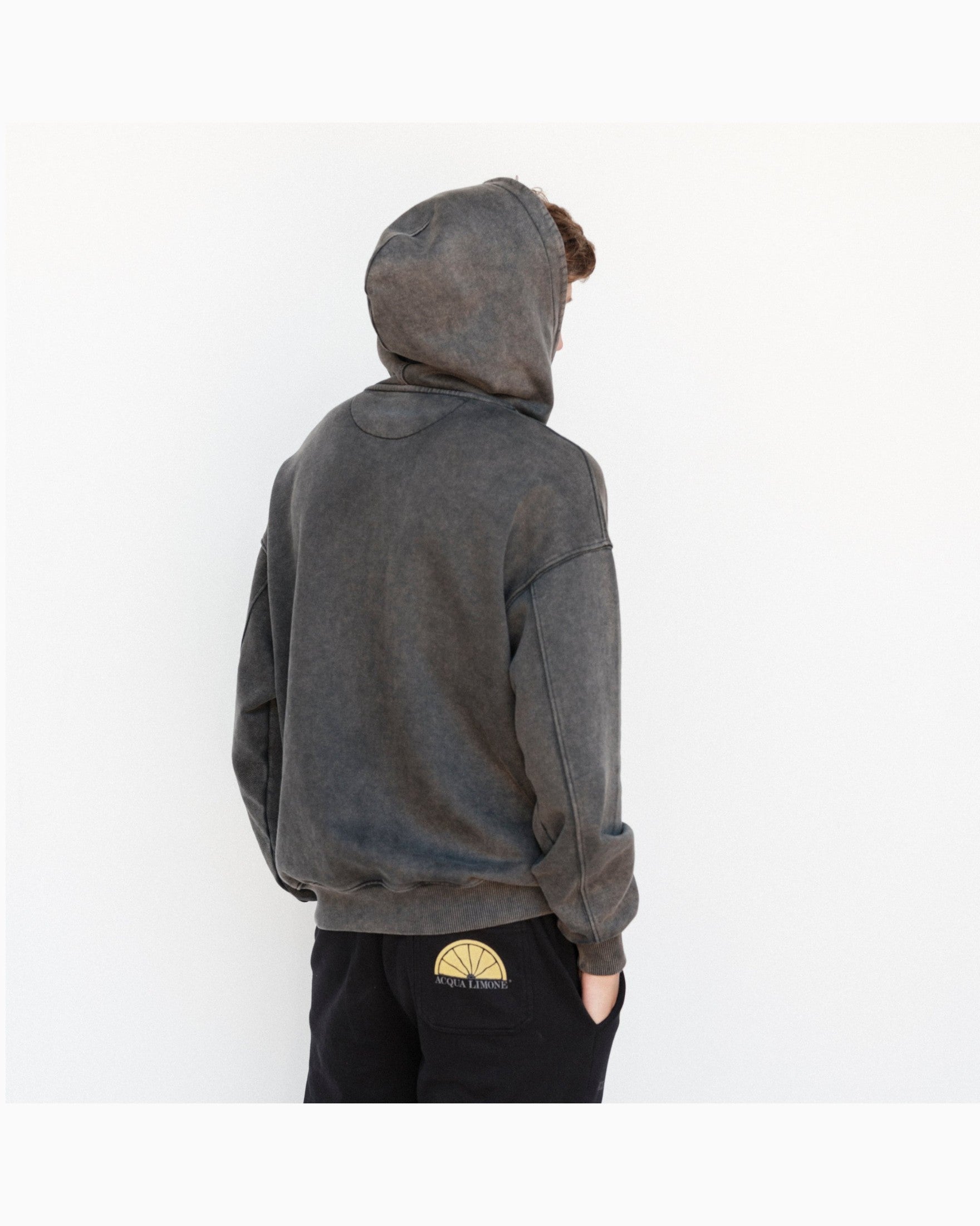 Washed Hoodie - Black - Acqua Limone