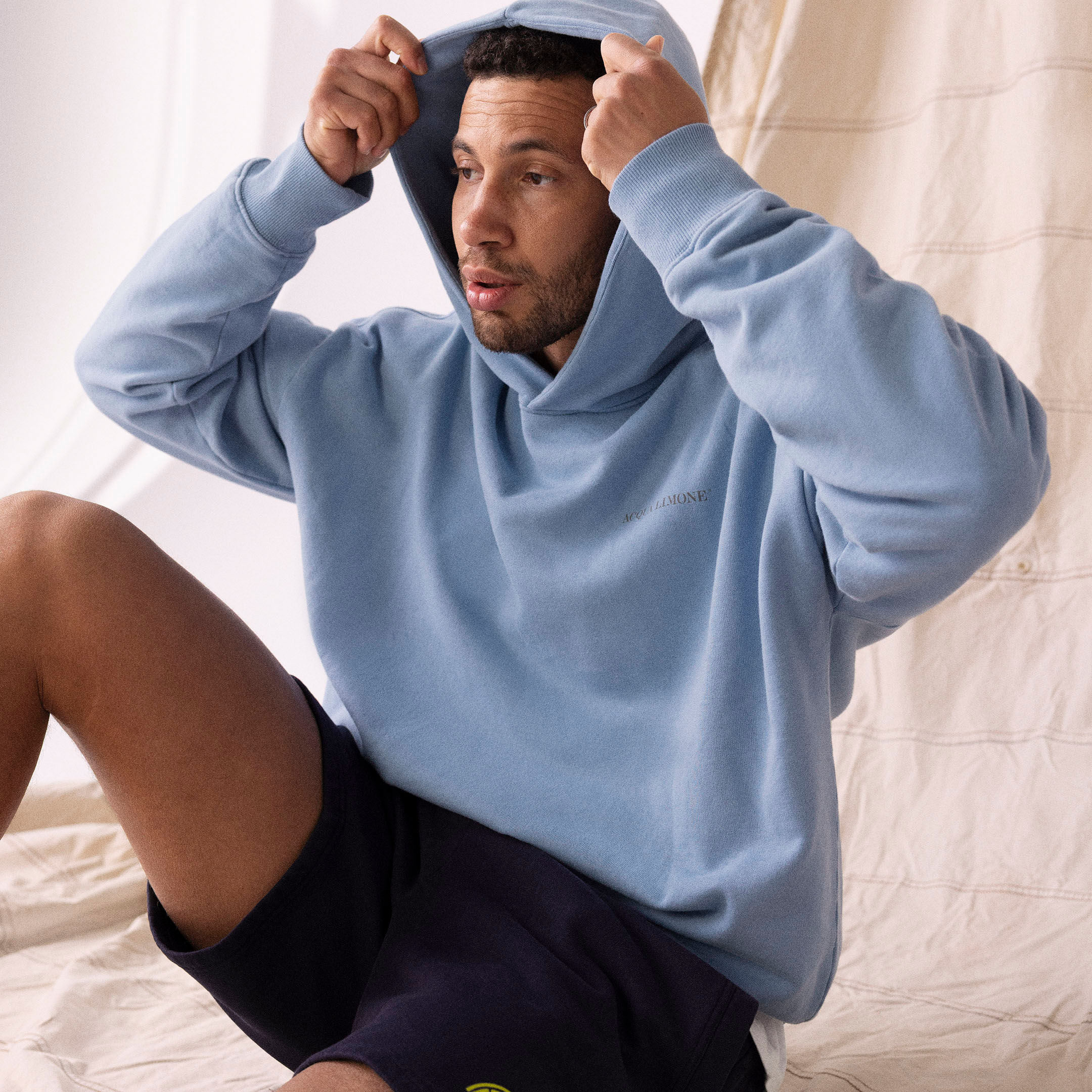 Oversized Hood - Corn blue - Acqua Limone