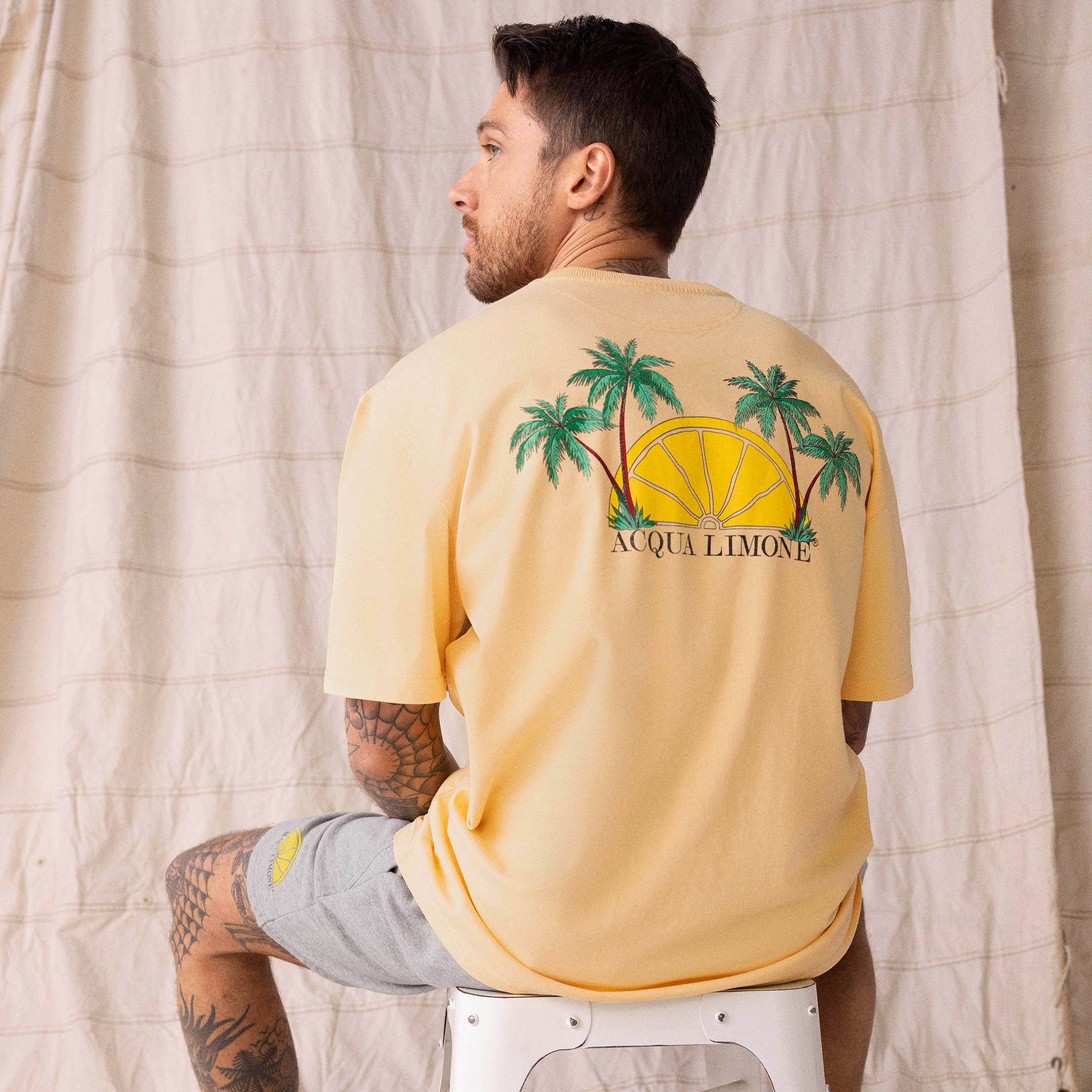 Heavy Tee Palm Tree - Warm Yellow - Acqua Limone