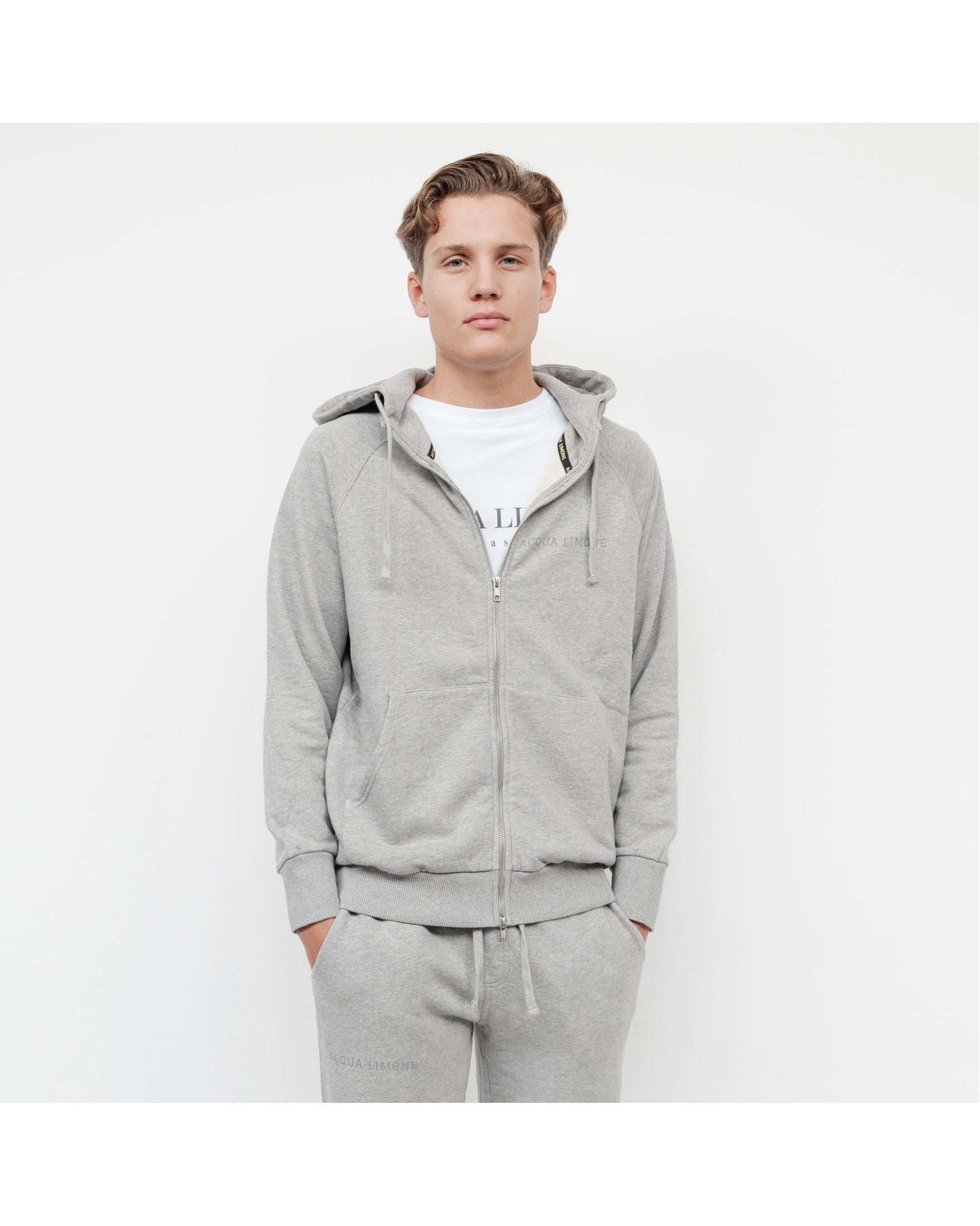Ivy Zip Hoodie - American Grey - Acqua Limone