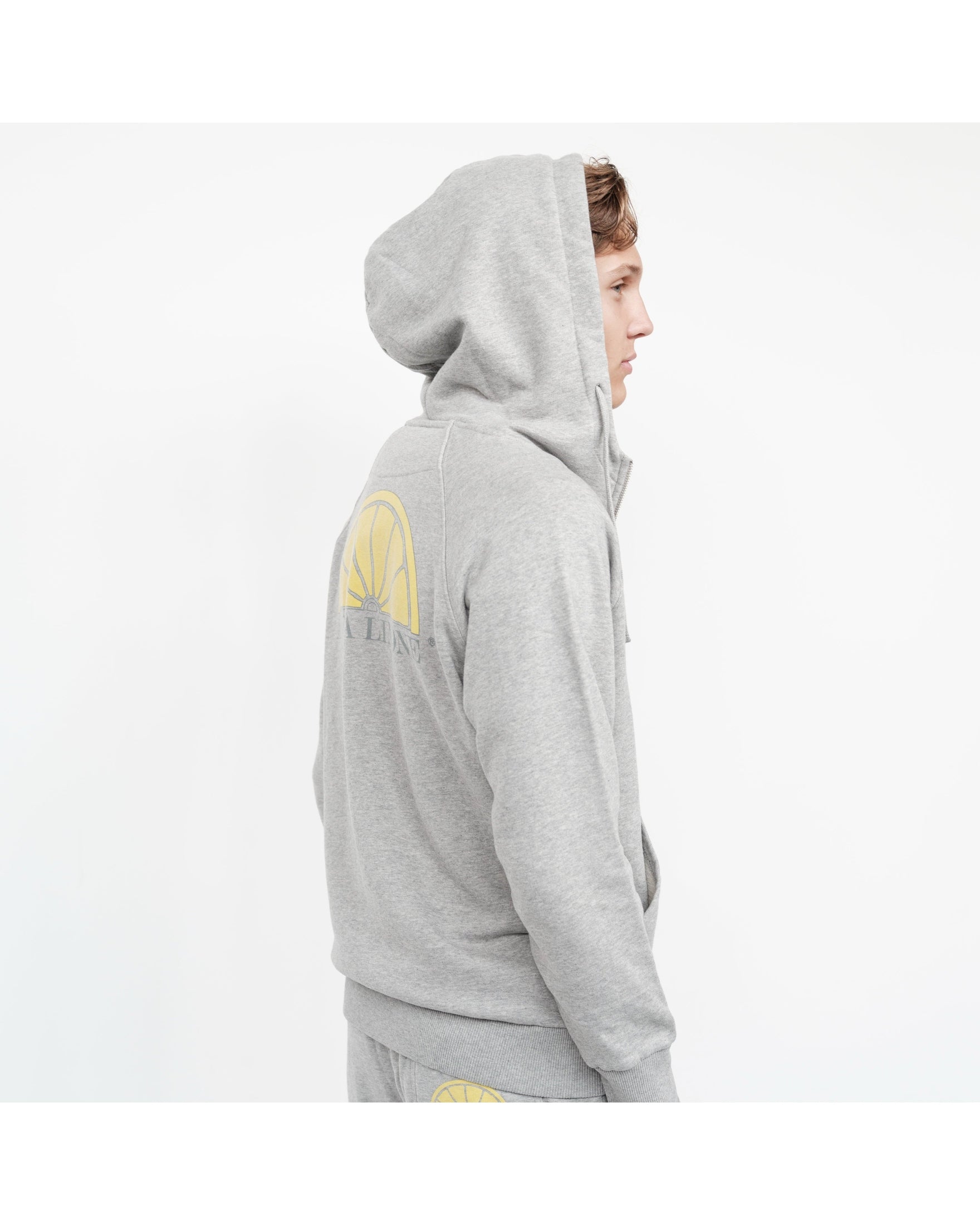 Ivy Zip Hoodie - American Grey - Acqua Limone
