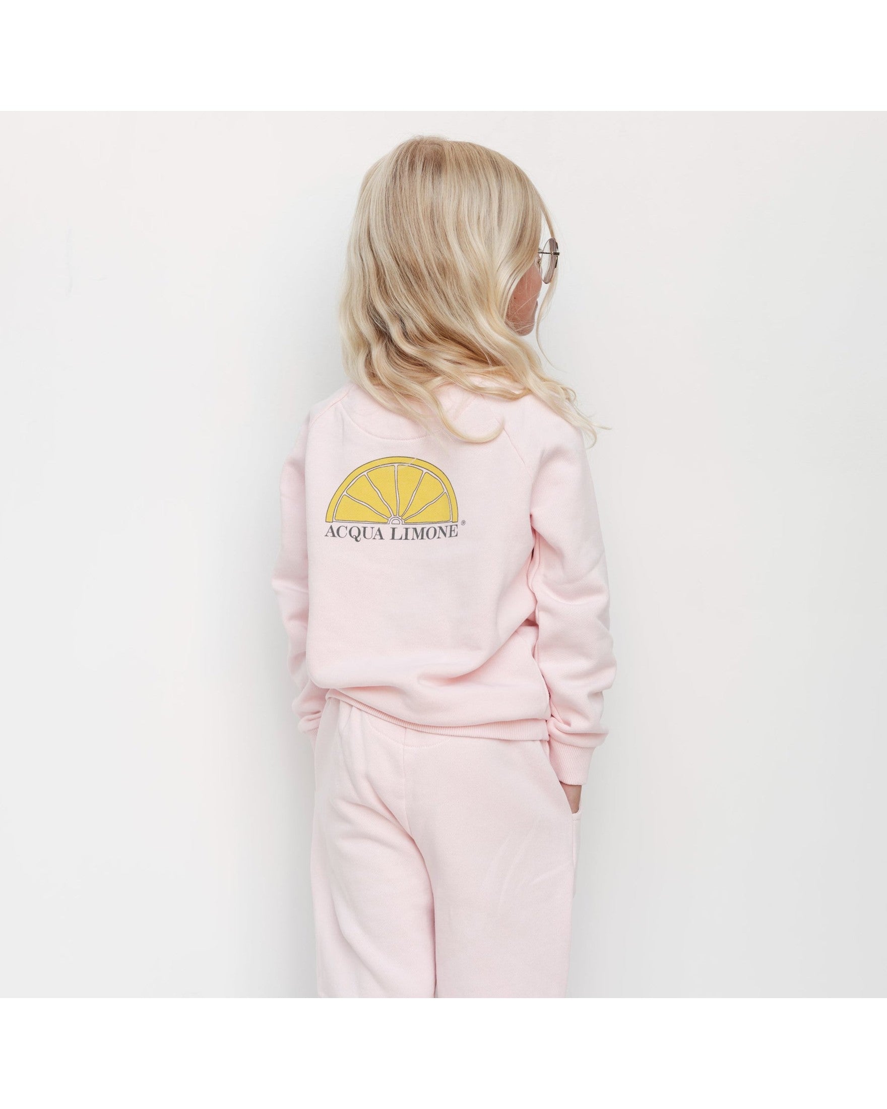 Kids College Sweatshirt – Pale Pink - Acqua Limone