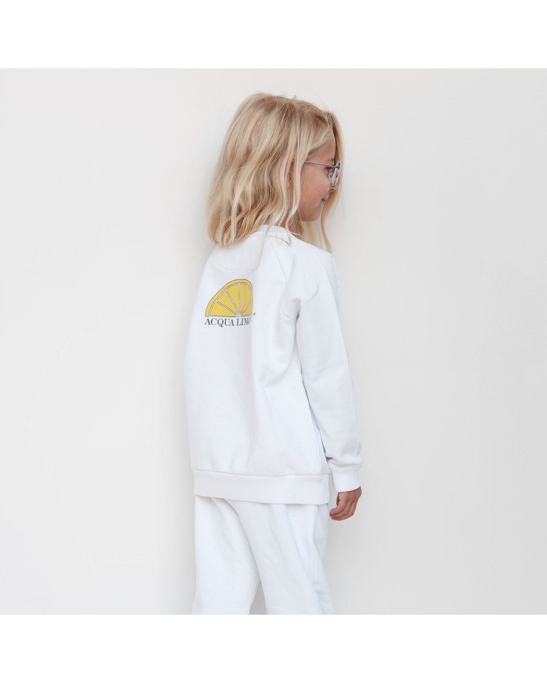 Kids College Sweatshirt – White - Acqua Limone