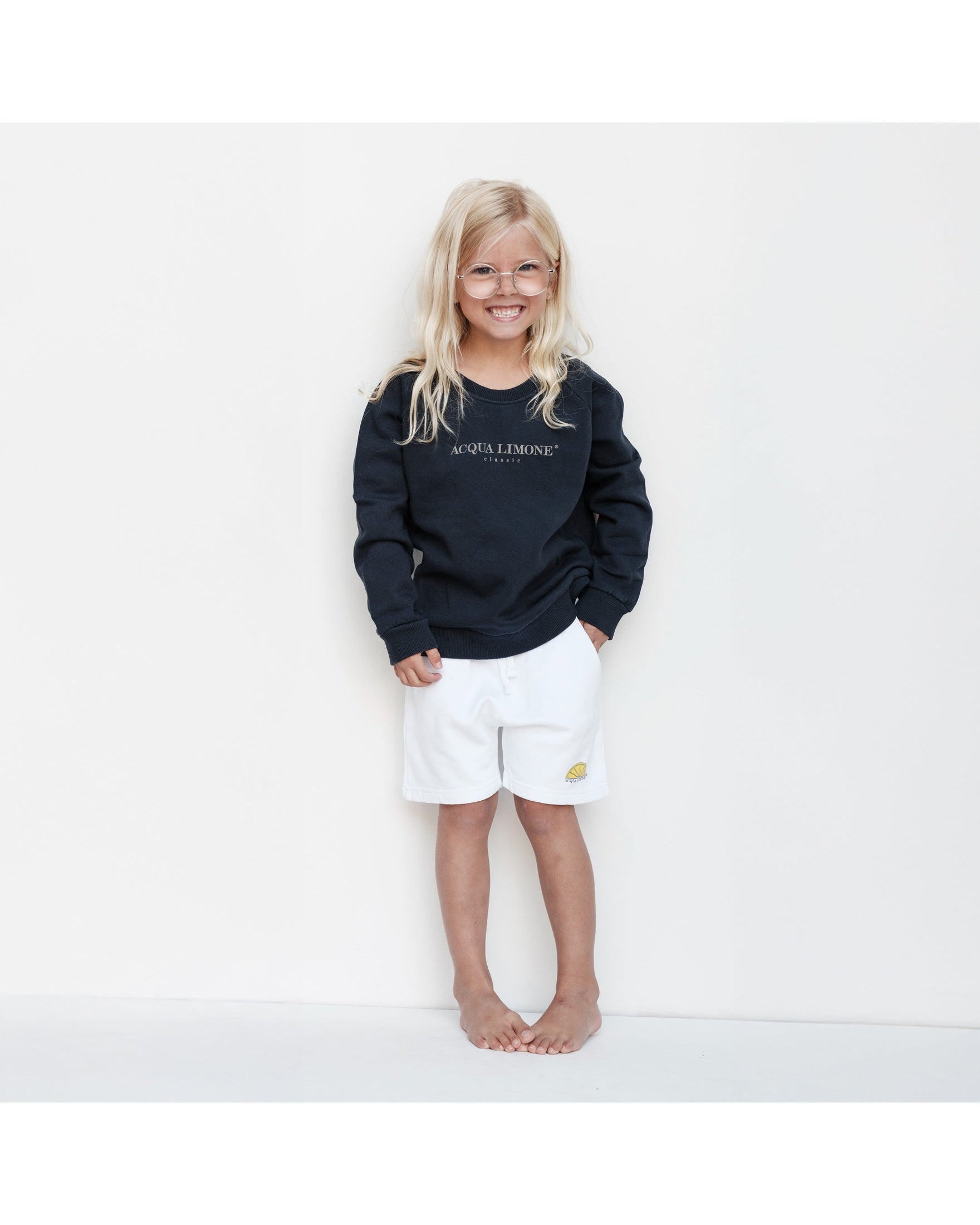 Kids Sweatshorts – White - Acqua Limone