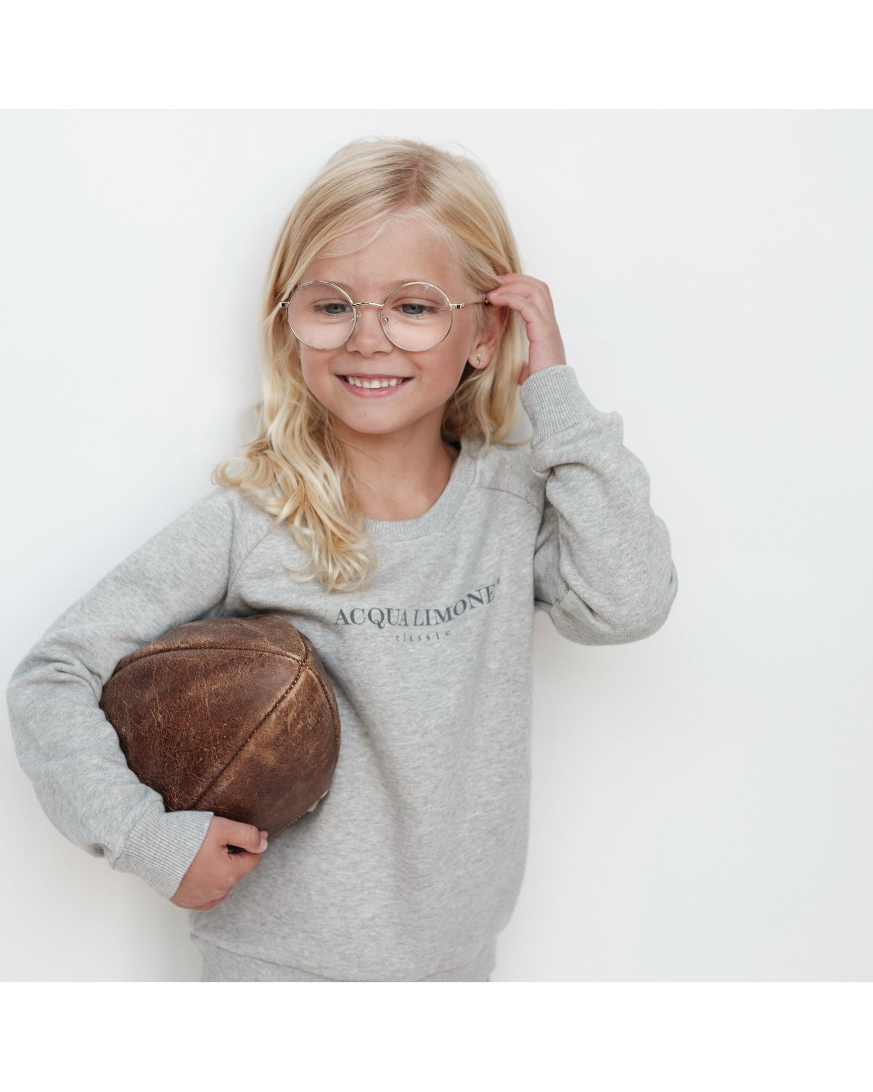 Kids College Sweatshirt – American Grey - Acqua Limone