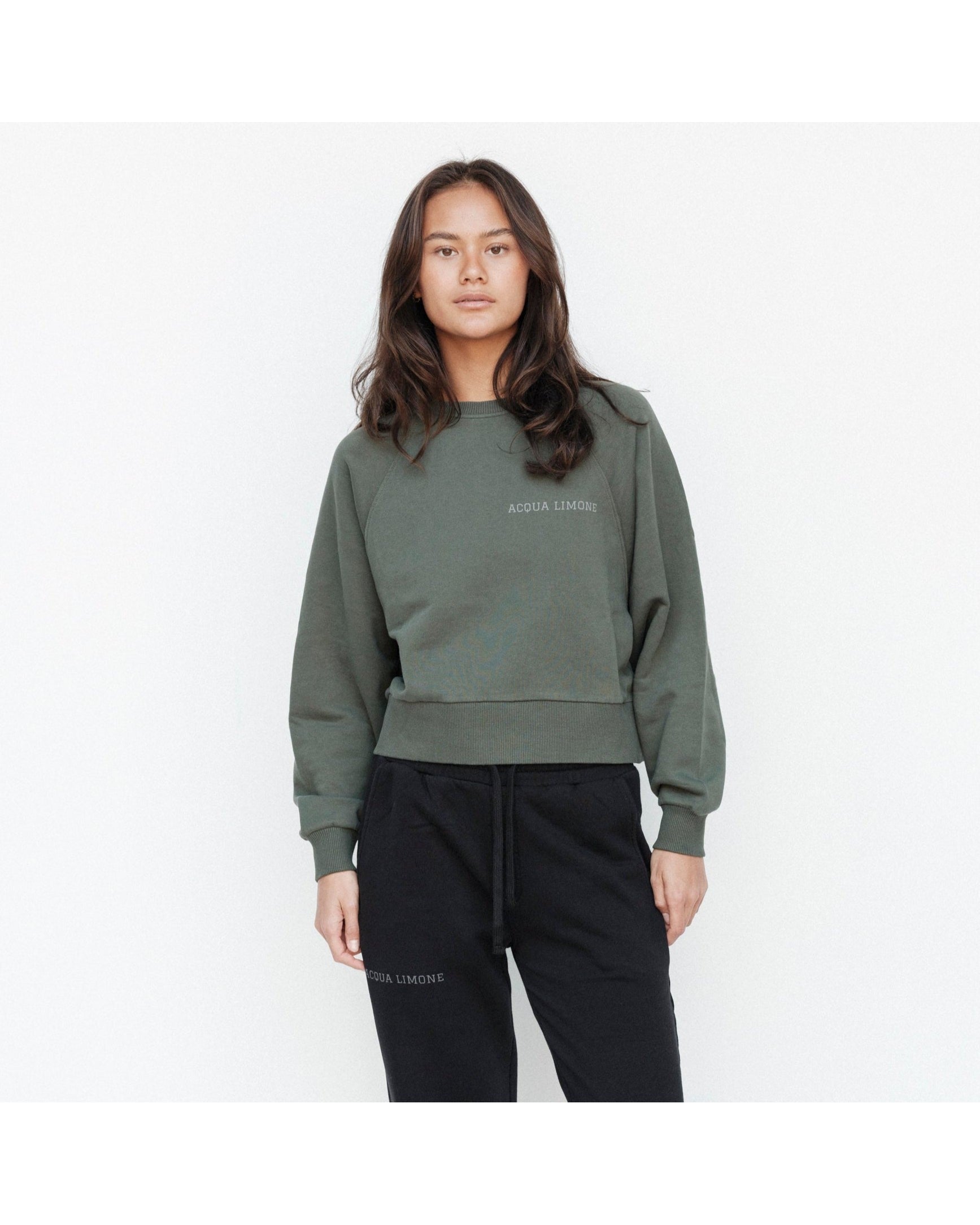 Cropped Ivy Sweater - Forest Green - Acqua Limone