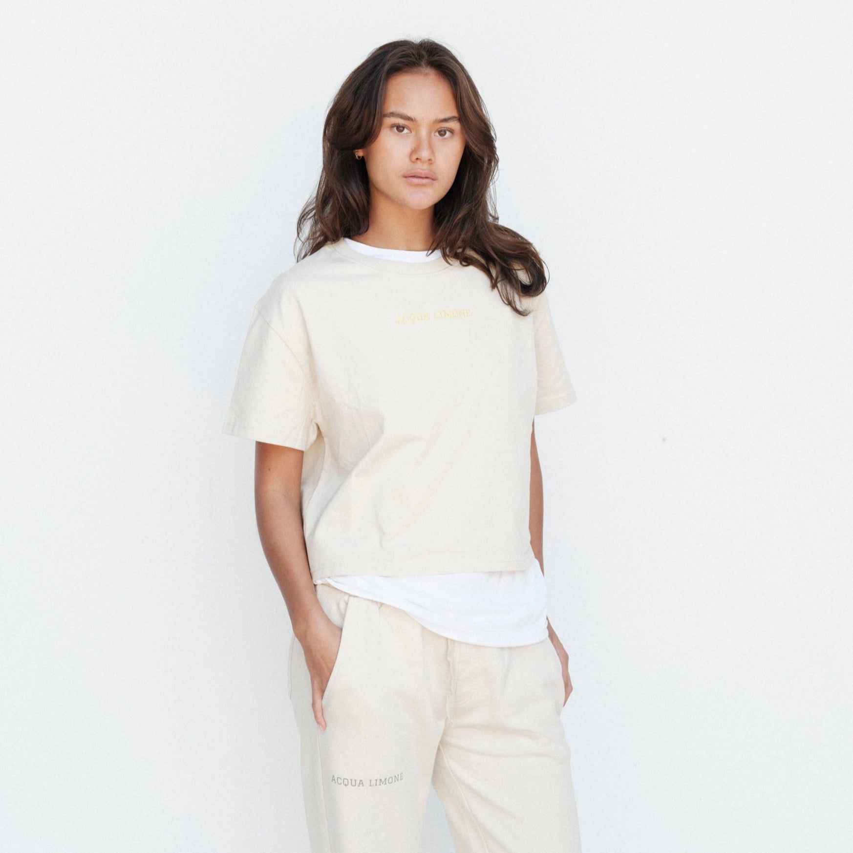 Cropped Ivy Tee - Khaki