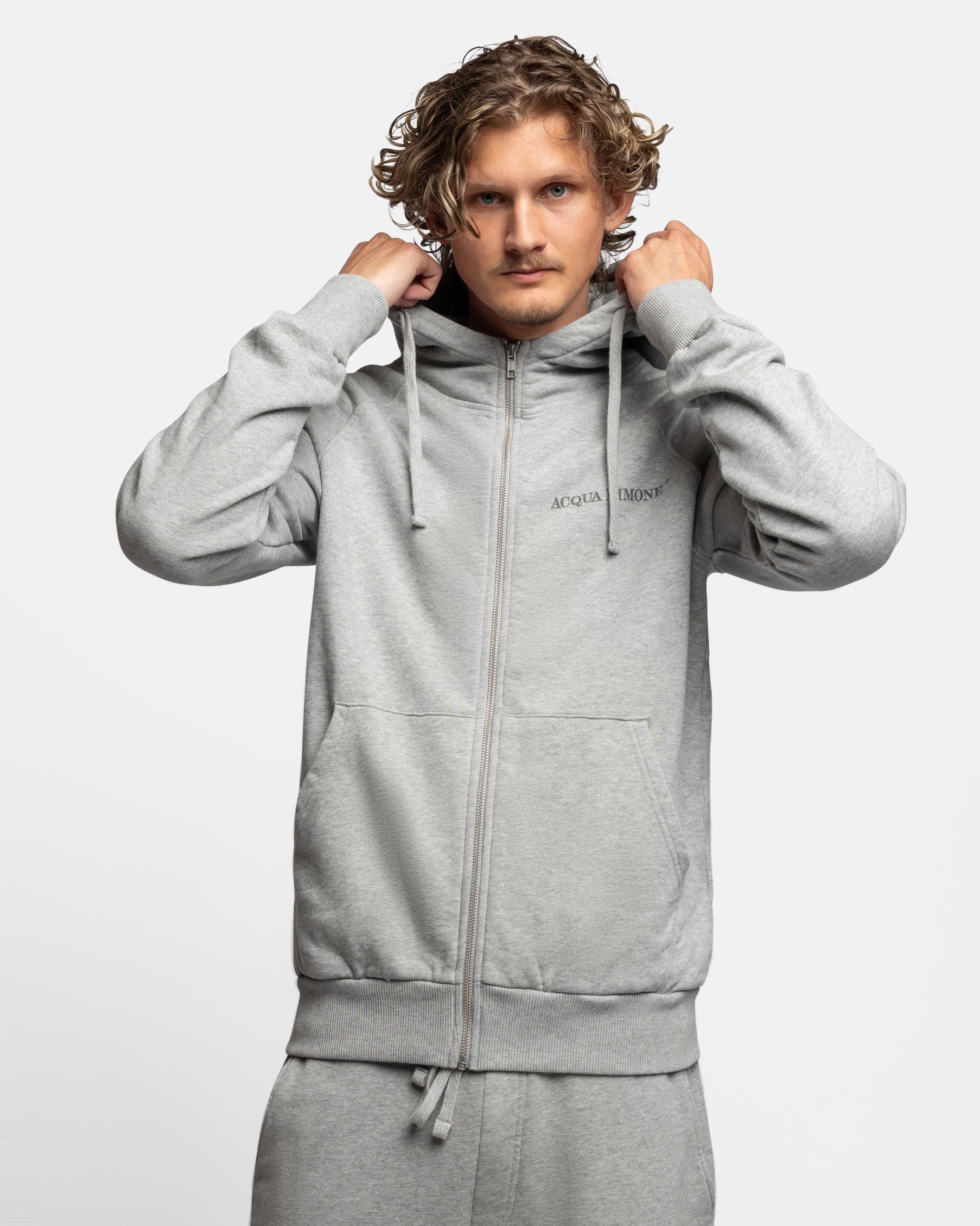Zip Hoodie - American Grey - Acqua Limone