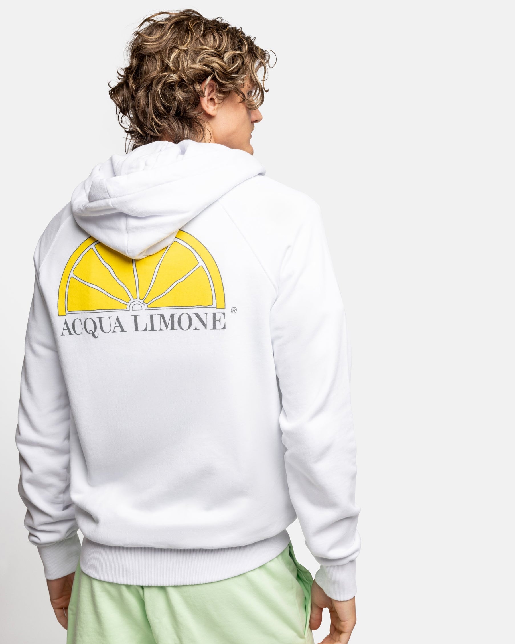 Zip Hoodie - White - Acqua Limone