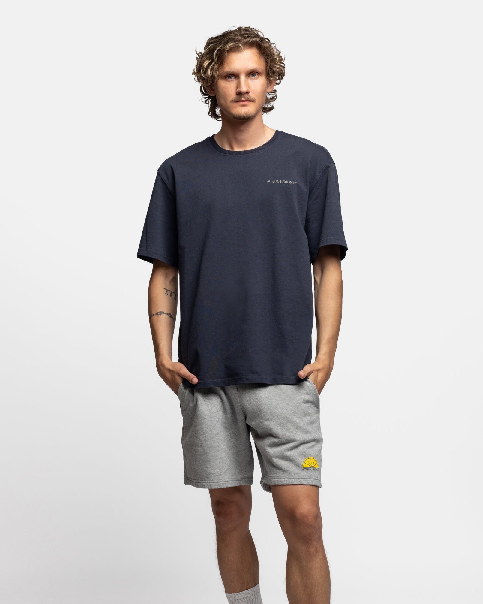 Heavy Tee - Navy - Acqua Limone