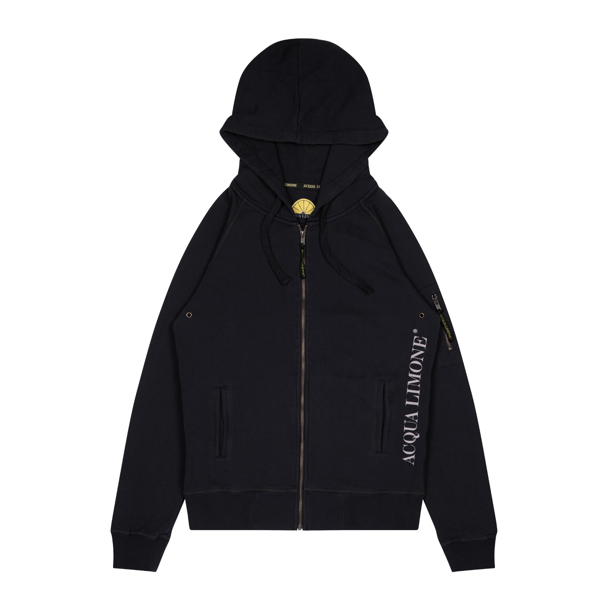 Hood Jacket Print - Black - Acqua Limone