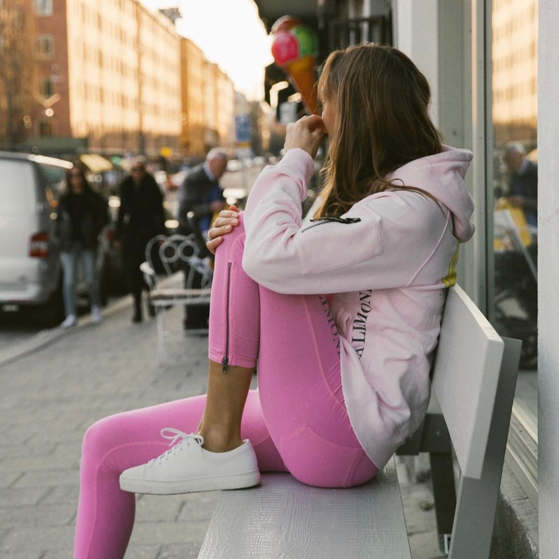 Donna 3/4 Tights Co / Elastane, Hot Pink, O/S - Acqua Limone