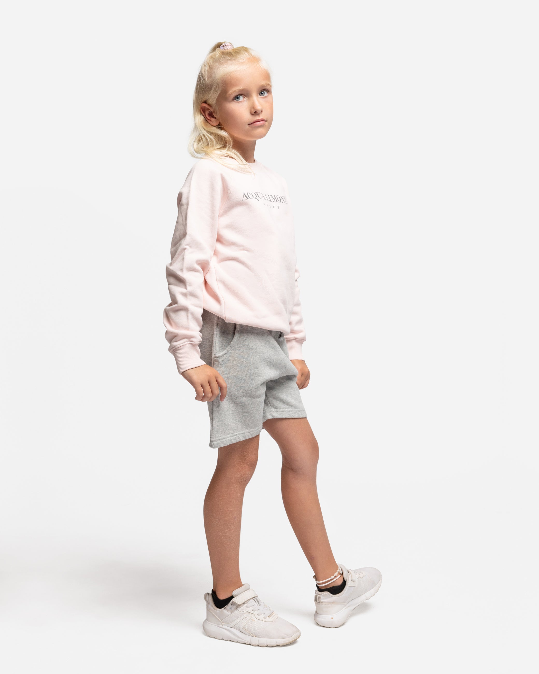 Kids College Sweatshirt – Pale Pink