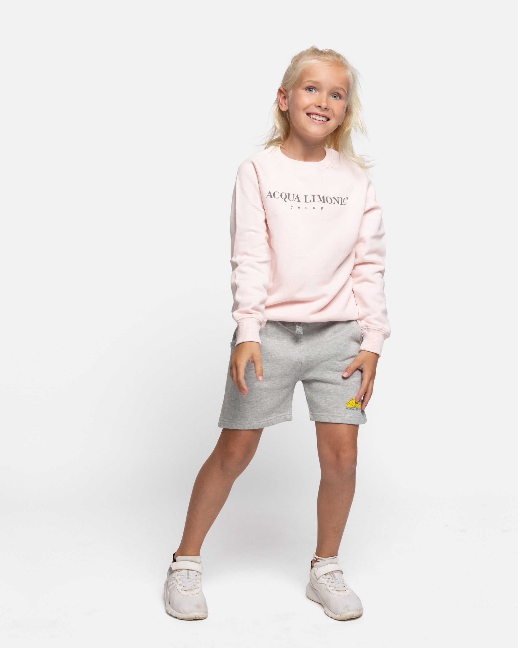 Kids College Sweatshirt – Pale Pink