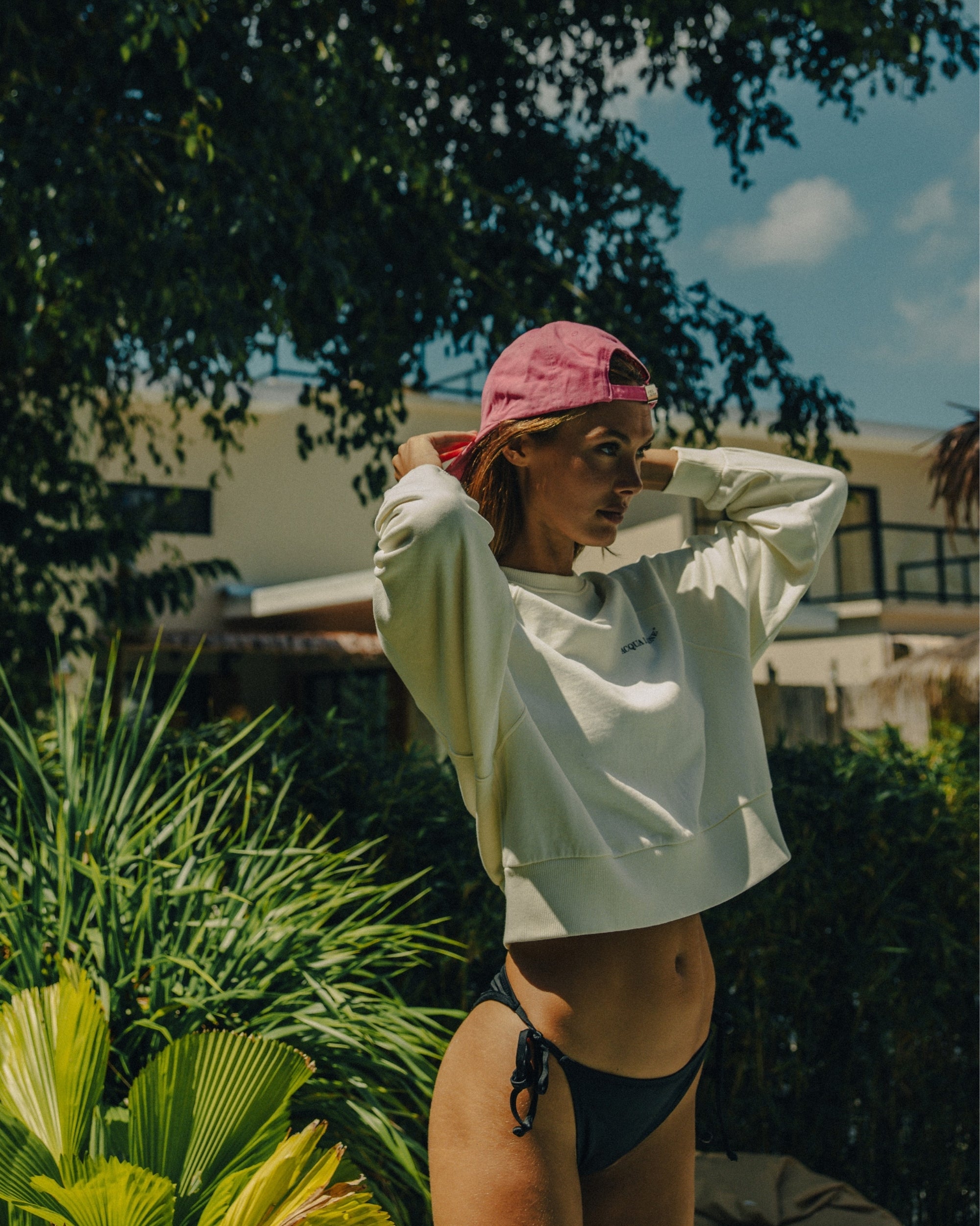 Cropped Sweater - White - Acqua Limone