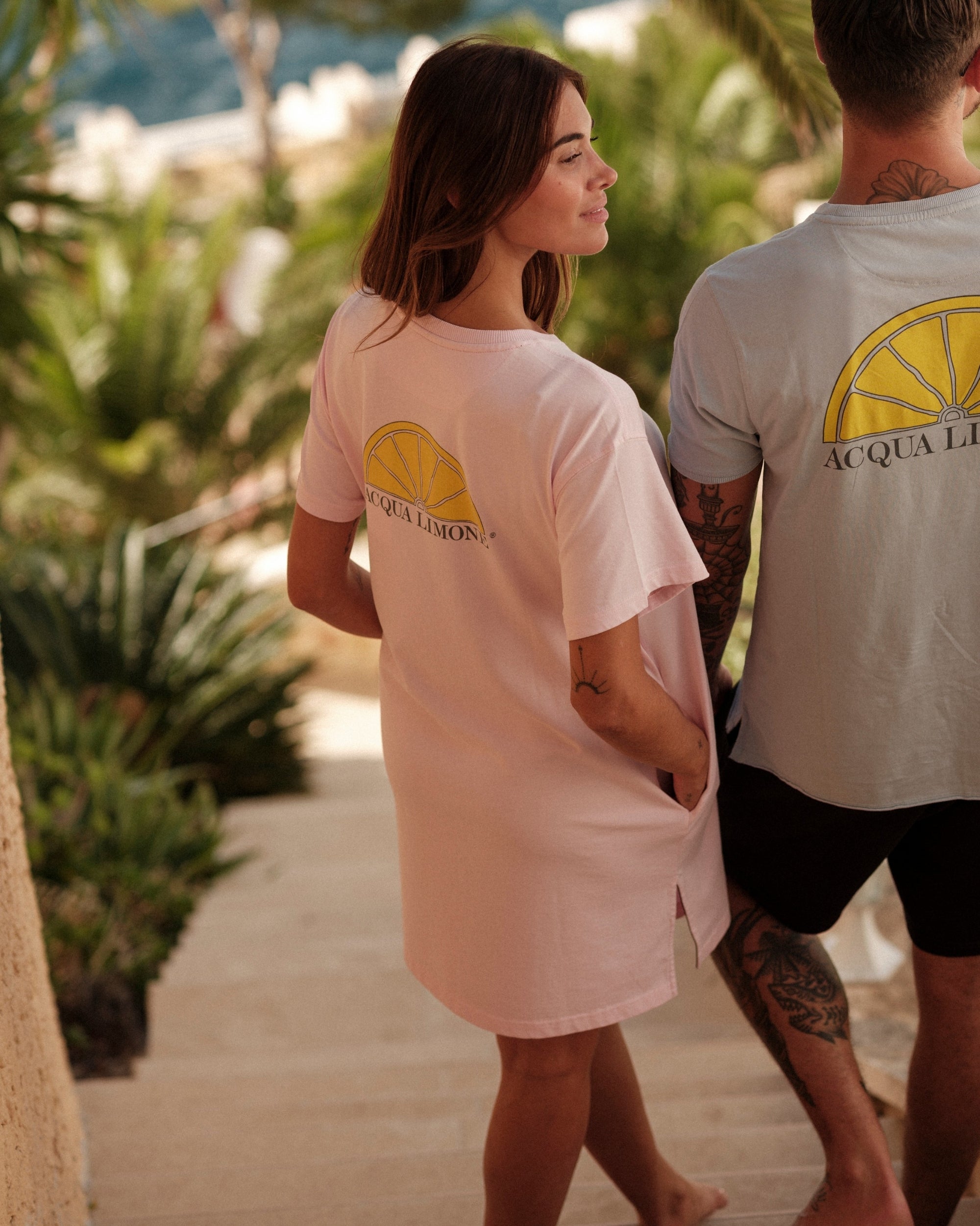 Donna Long Tee - Pale Pink - Acqua Limone