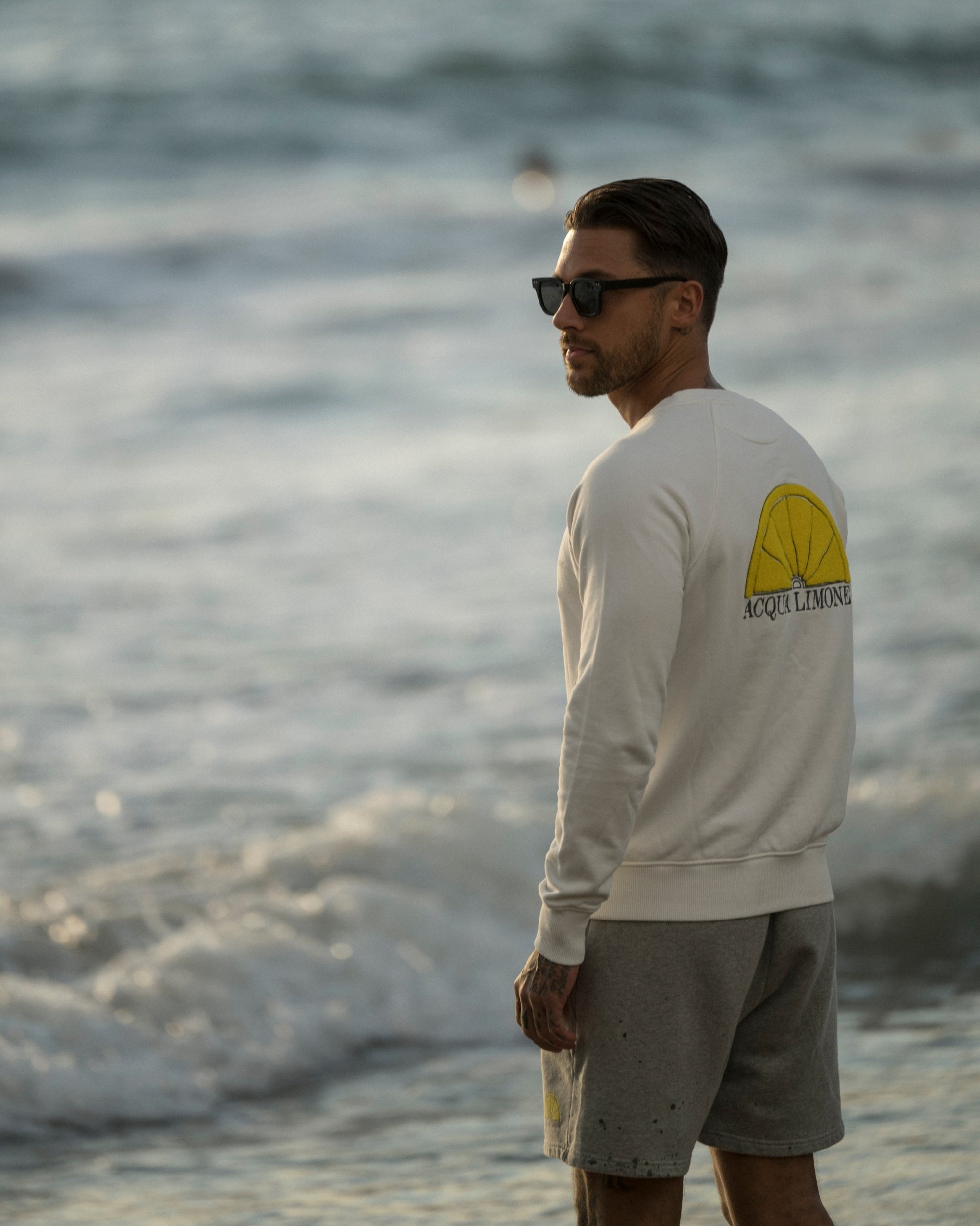 College Embroidered - Off White - Acqua Limone
