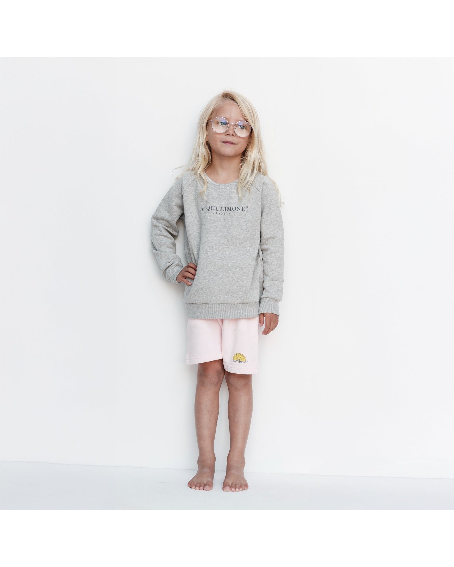 Kids Sweatshorts – Pale Pink - Acqua Limone