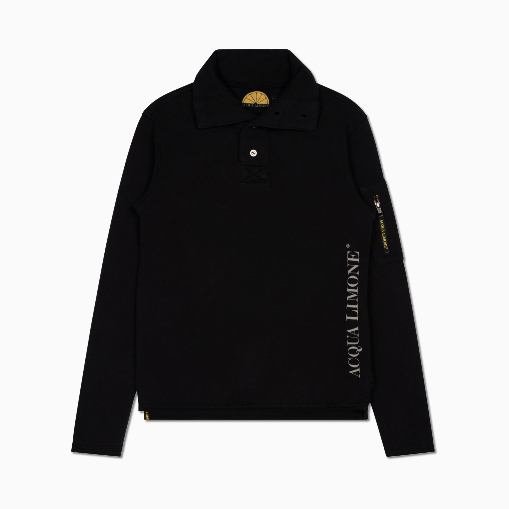 High Neck Button - Black - Acqua Limone