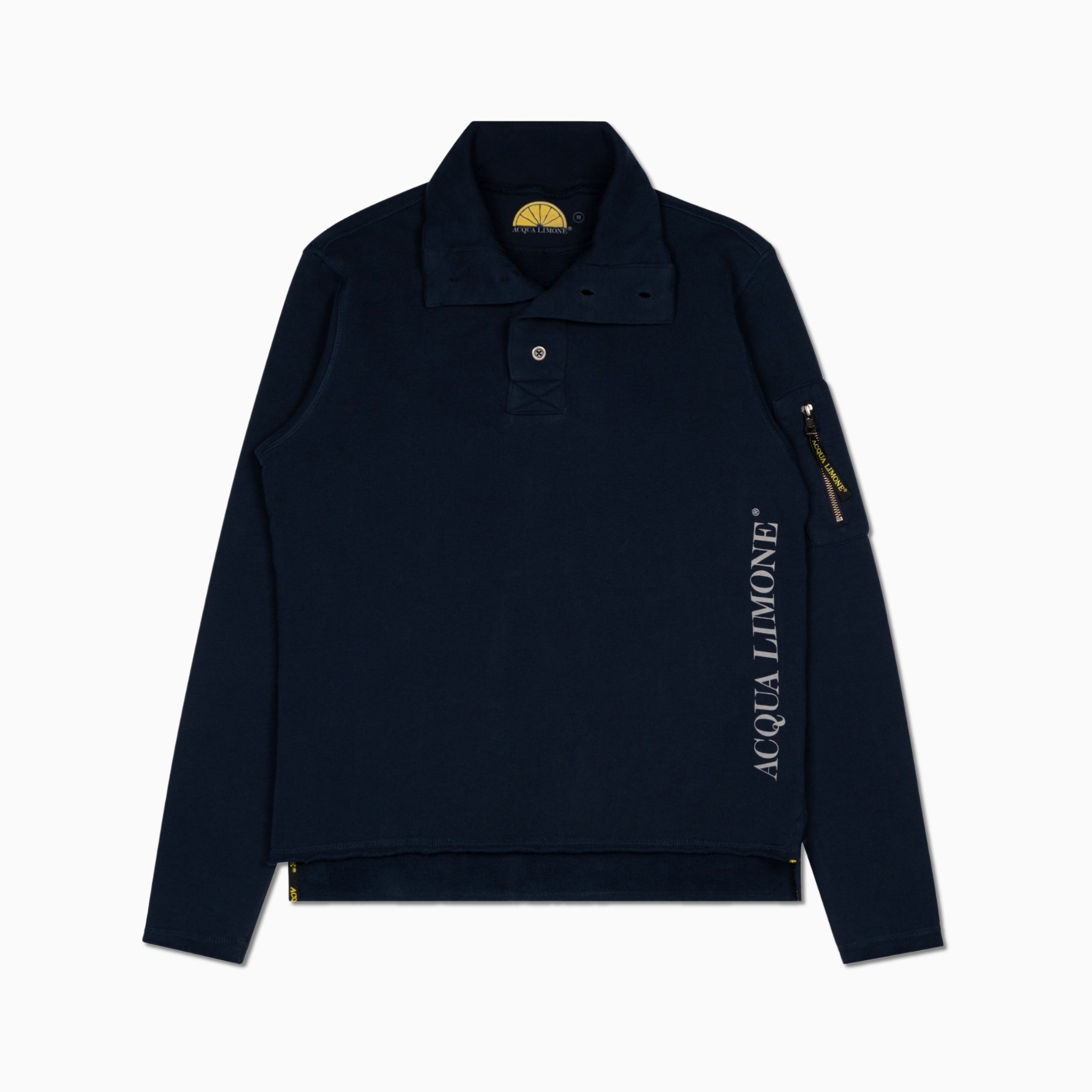 High Neck Button - Dark Navy - Acqua Limone