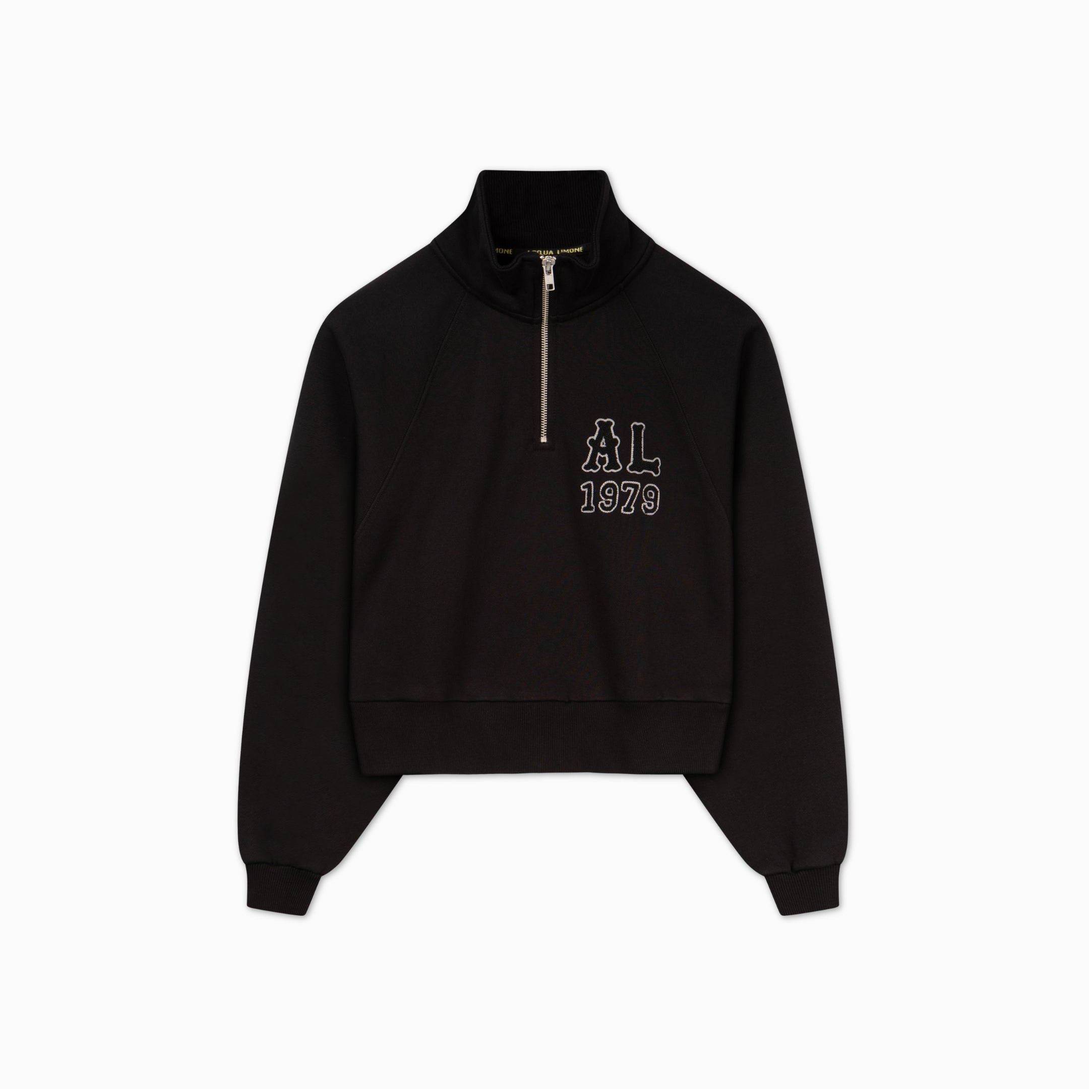 Cropped Ivy Half Zip - Black