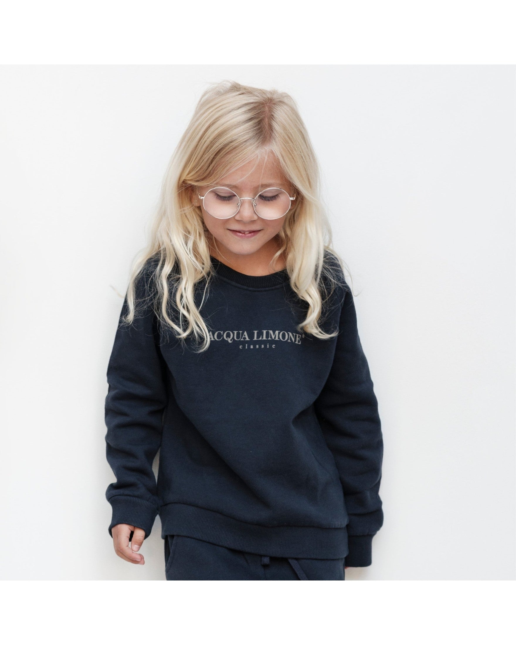 Kids College Sweatshirt – Navy - Acqua Limone