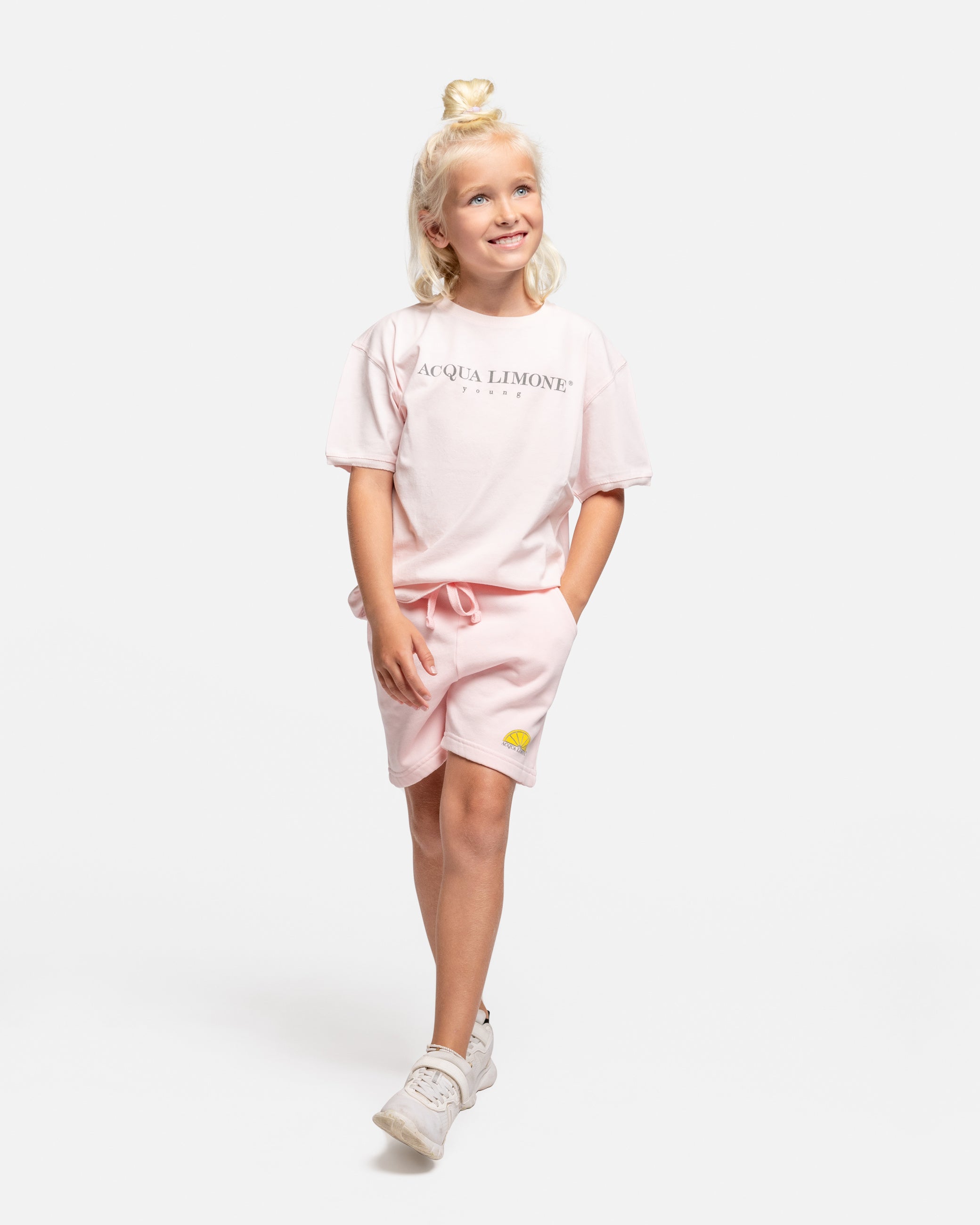 Kids Sweatshorts – Pale Pink - Acqua Limone