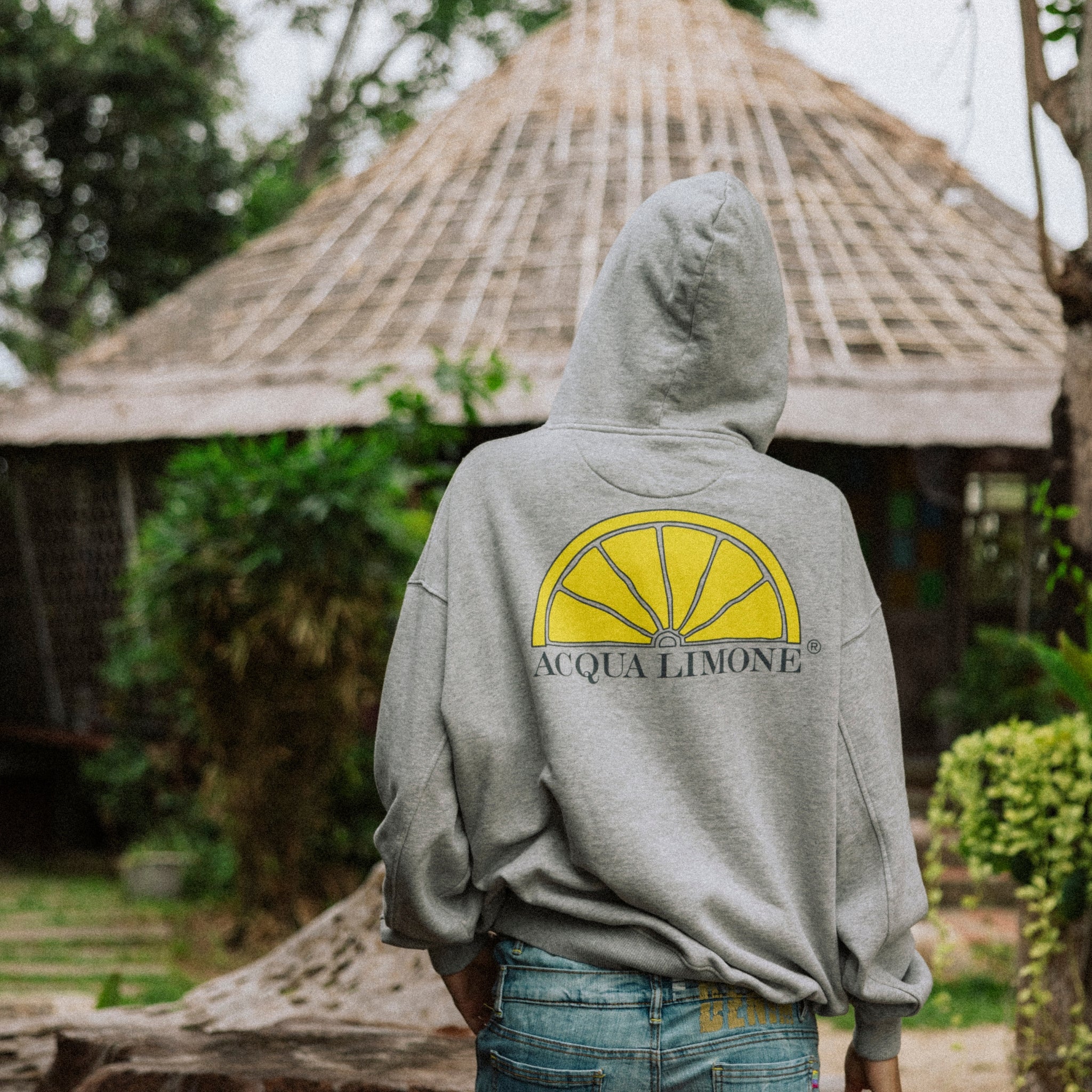 Oversized Hood - American Grey - Acqua Limone