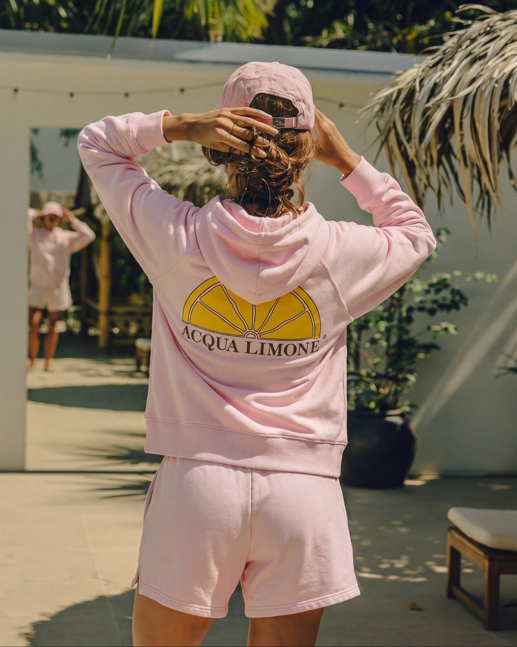 Zip Hoodie - Pale Pink - Acqua Limone
