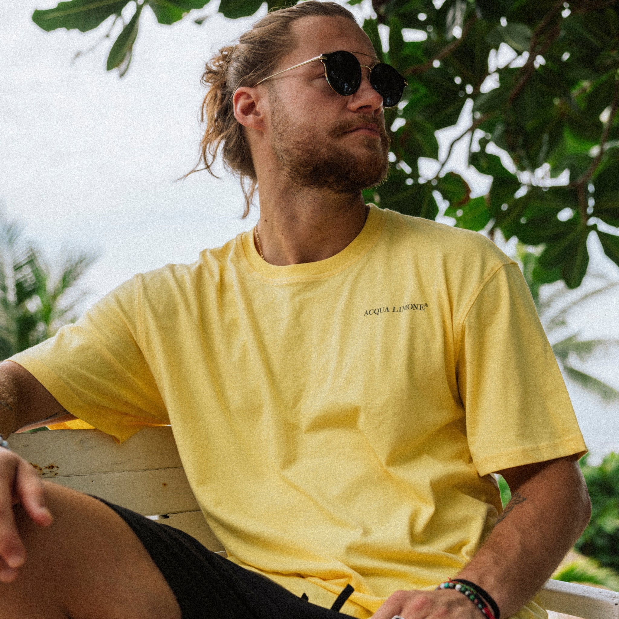Heavy Tee Palm Tree - Warm Yellow - Acqua Limone