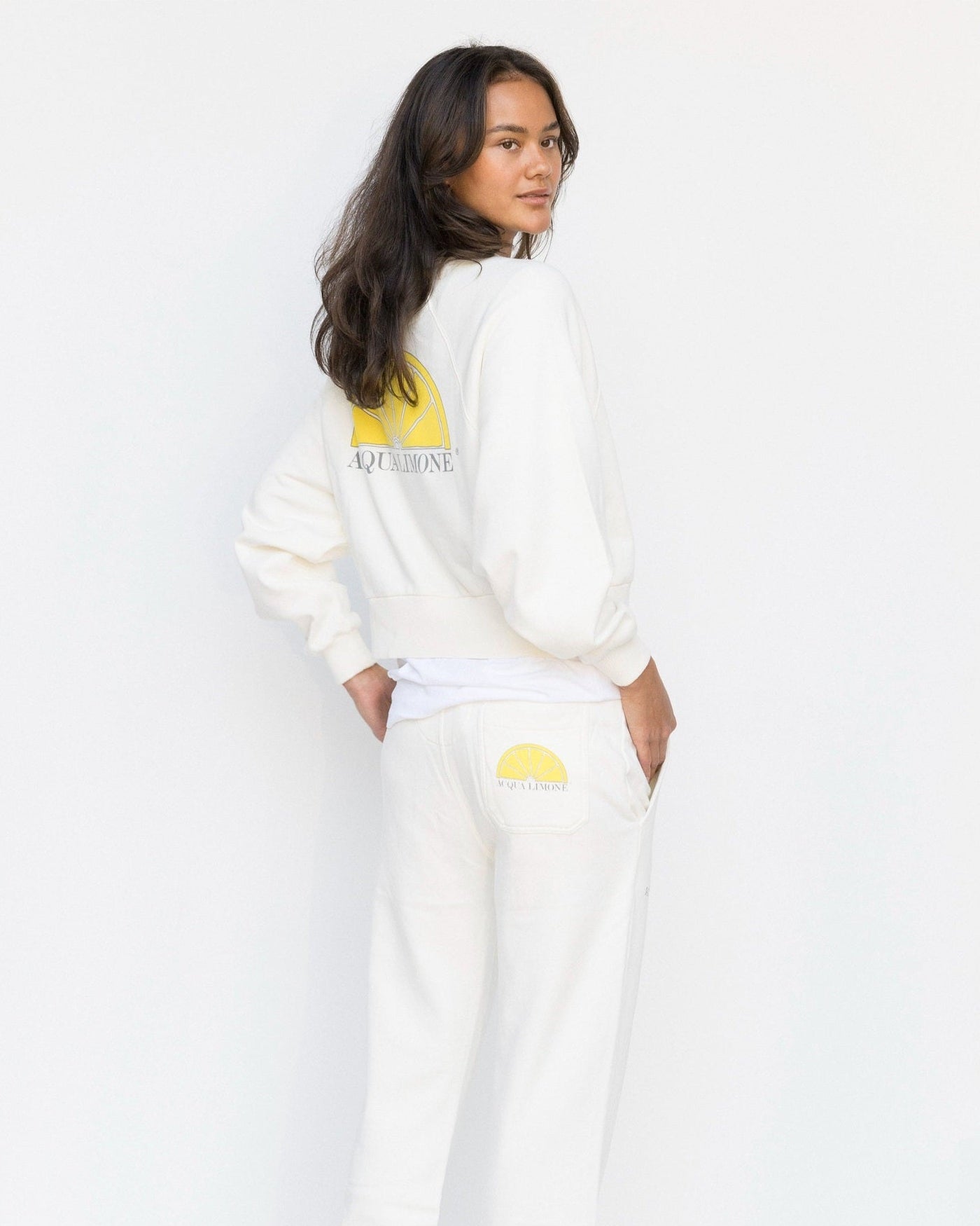 Cropped Ivy Sweater - Off White - Acqua Limone