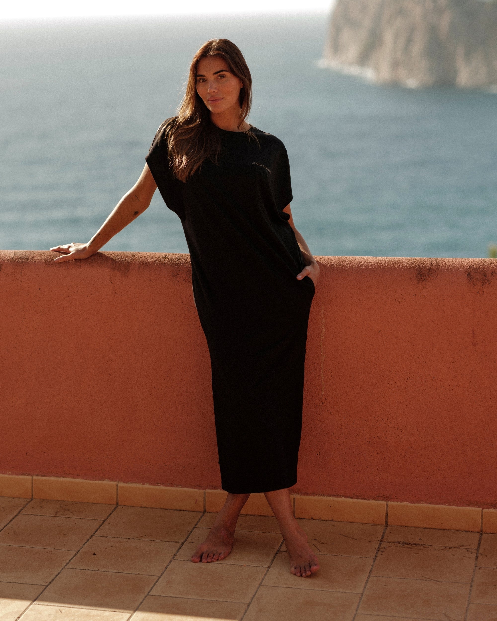 Donna Long Dress - Black - Acqua Limone