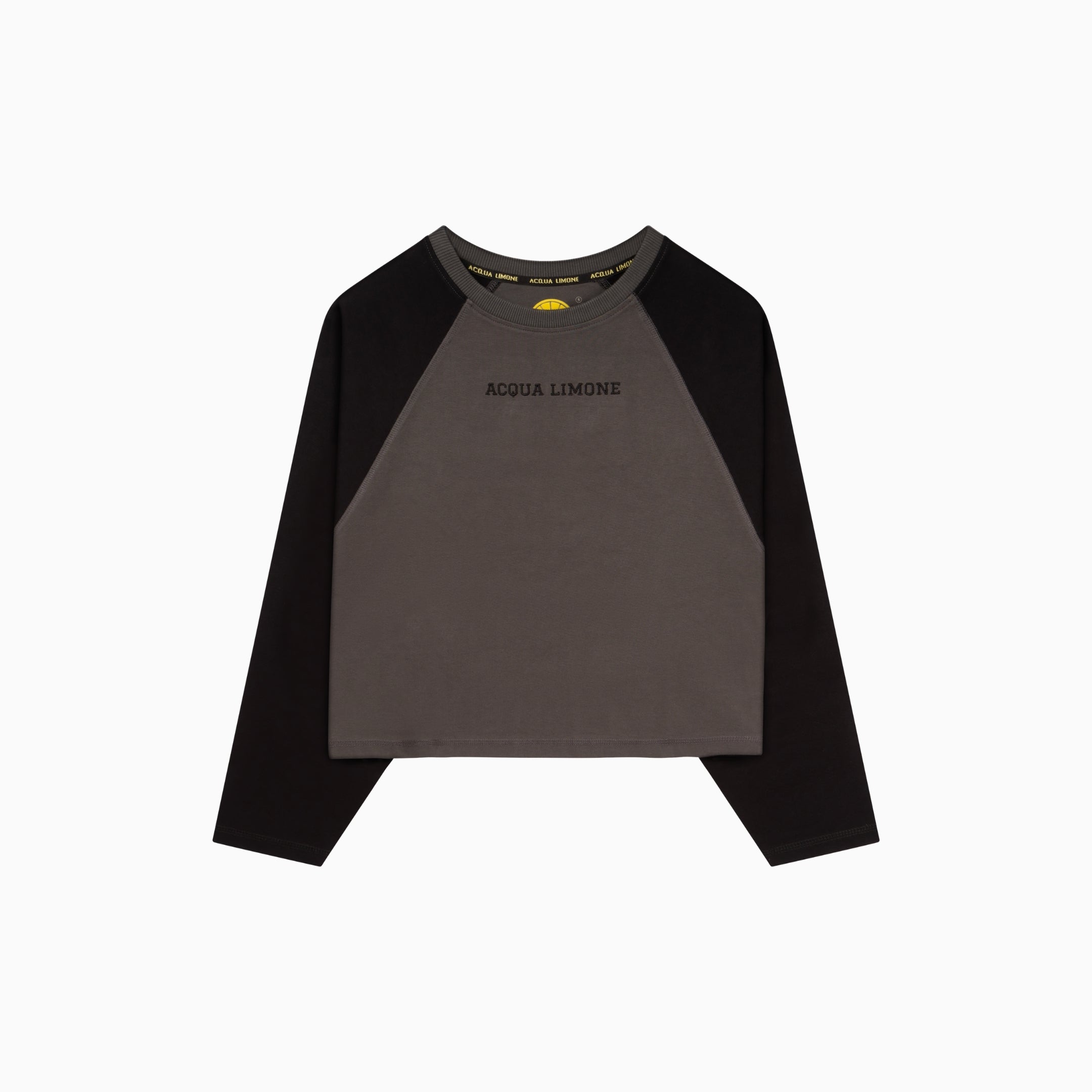 Cropped Varsity LS Tee - Anthracite/Black