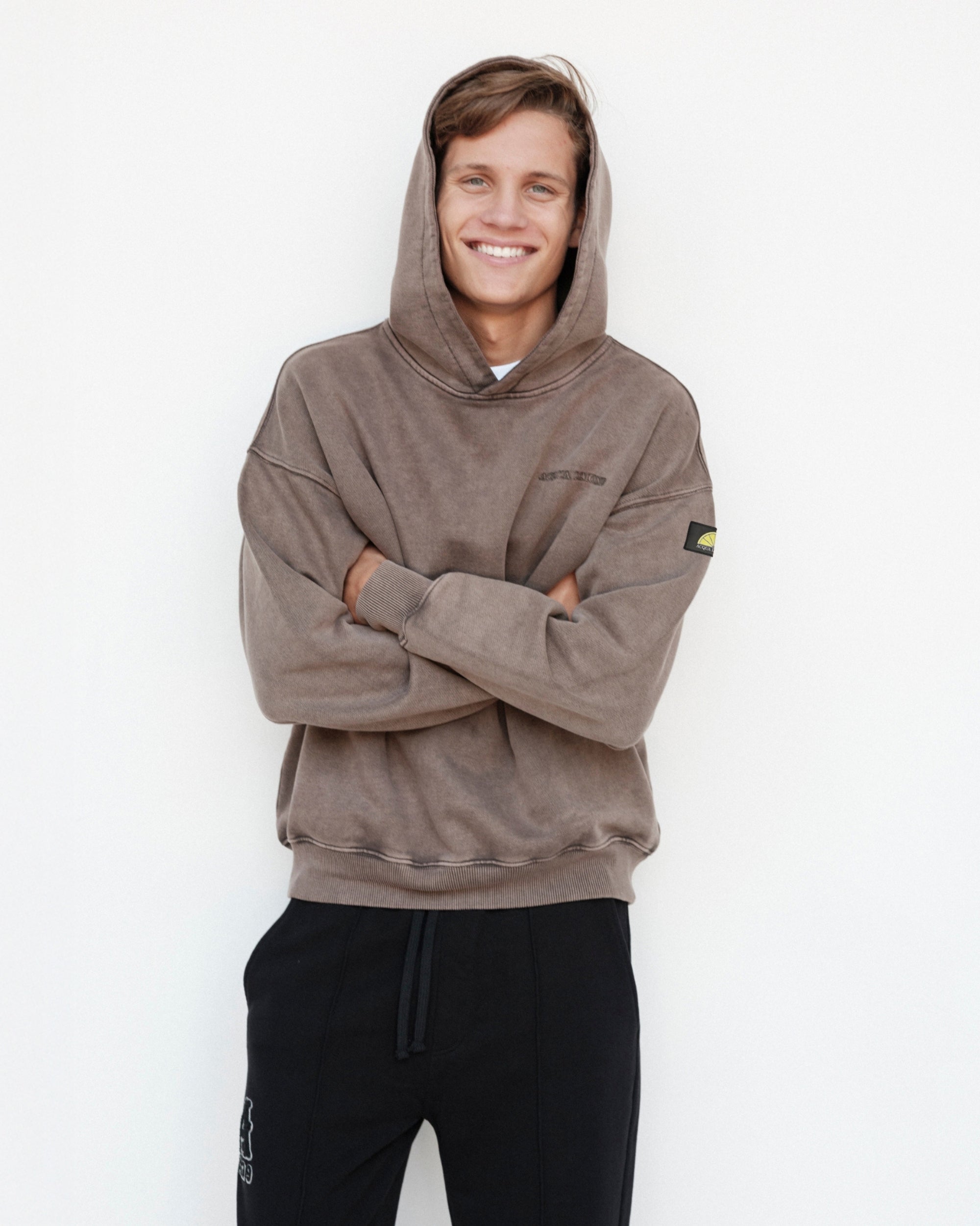 Washed Hoodie - Nut Brown - Acqua Limone