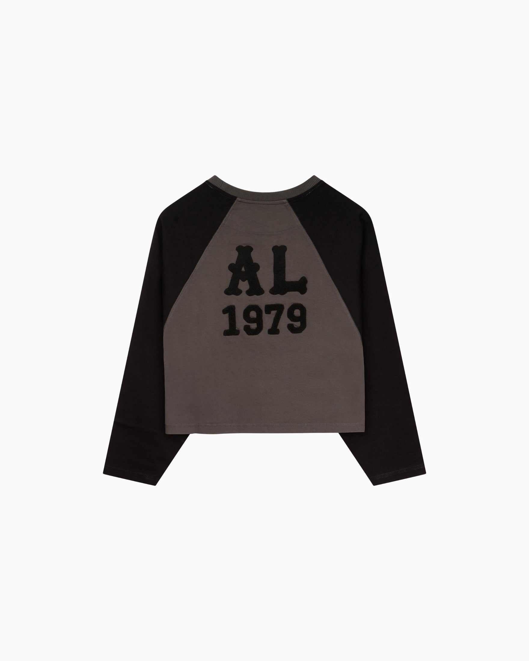 Cropped Varsity LS Tee - Anthracite/Black - Acqua Limone