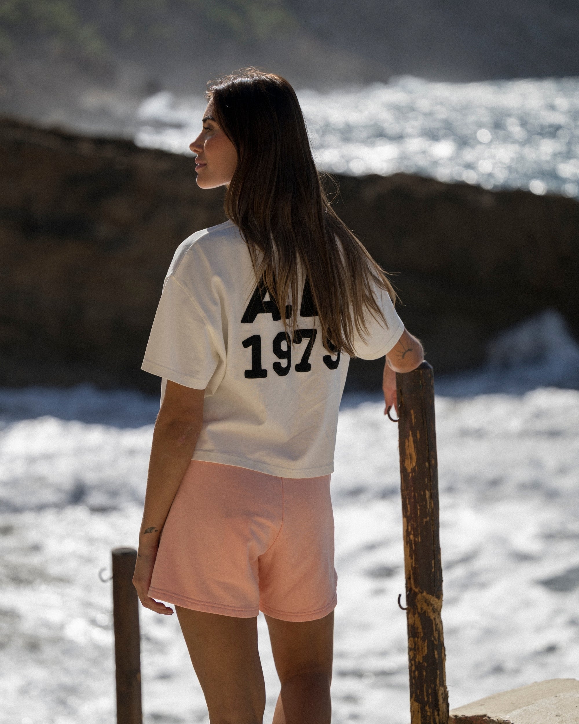 Cropped Heavy Tee - White - Acqua Limone