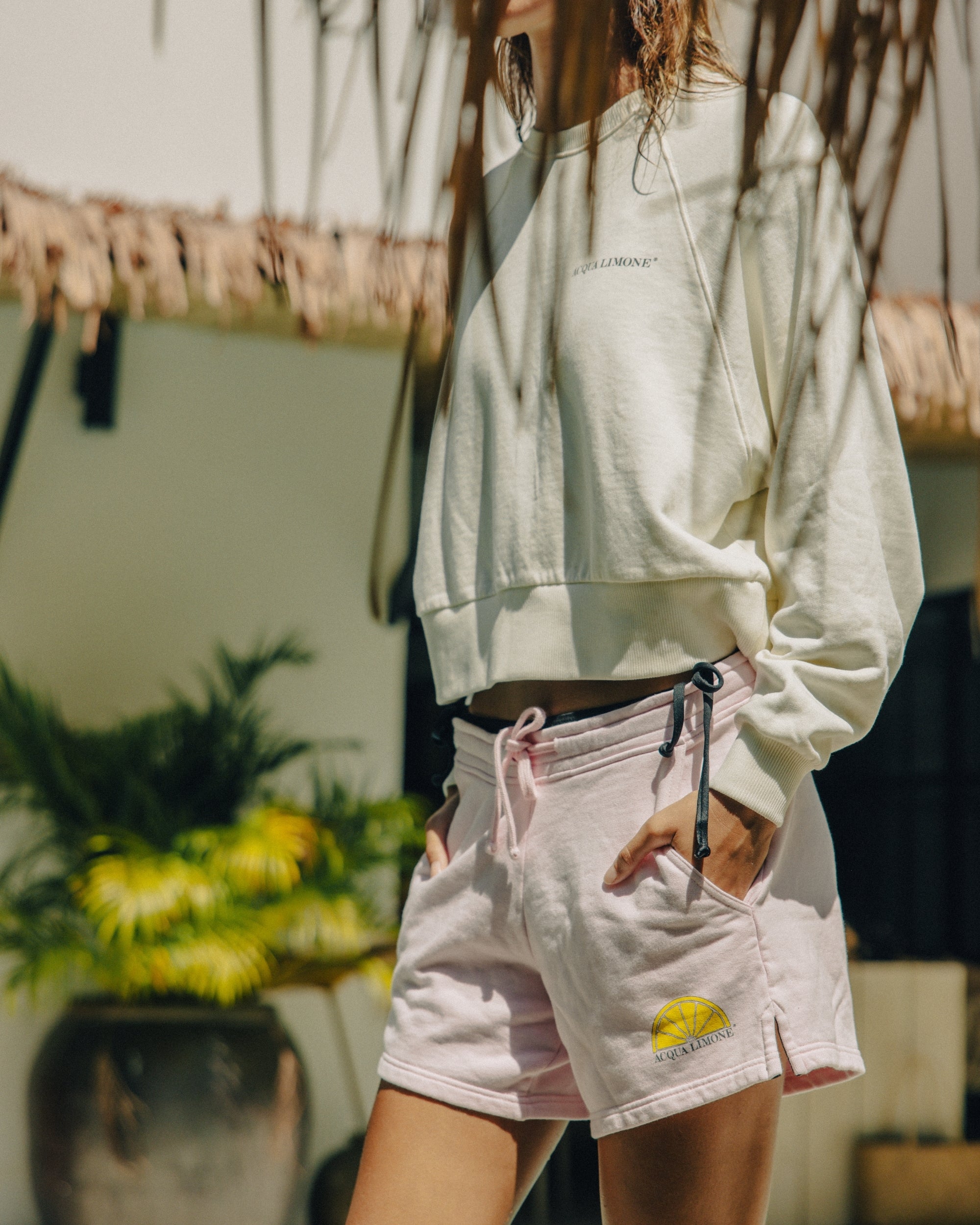 Donna Sweatshorts - Pale Pink - Acqua Limone