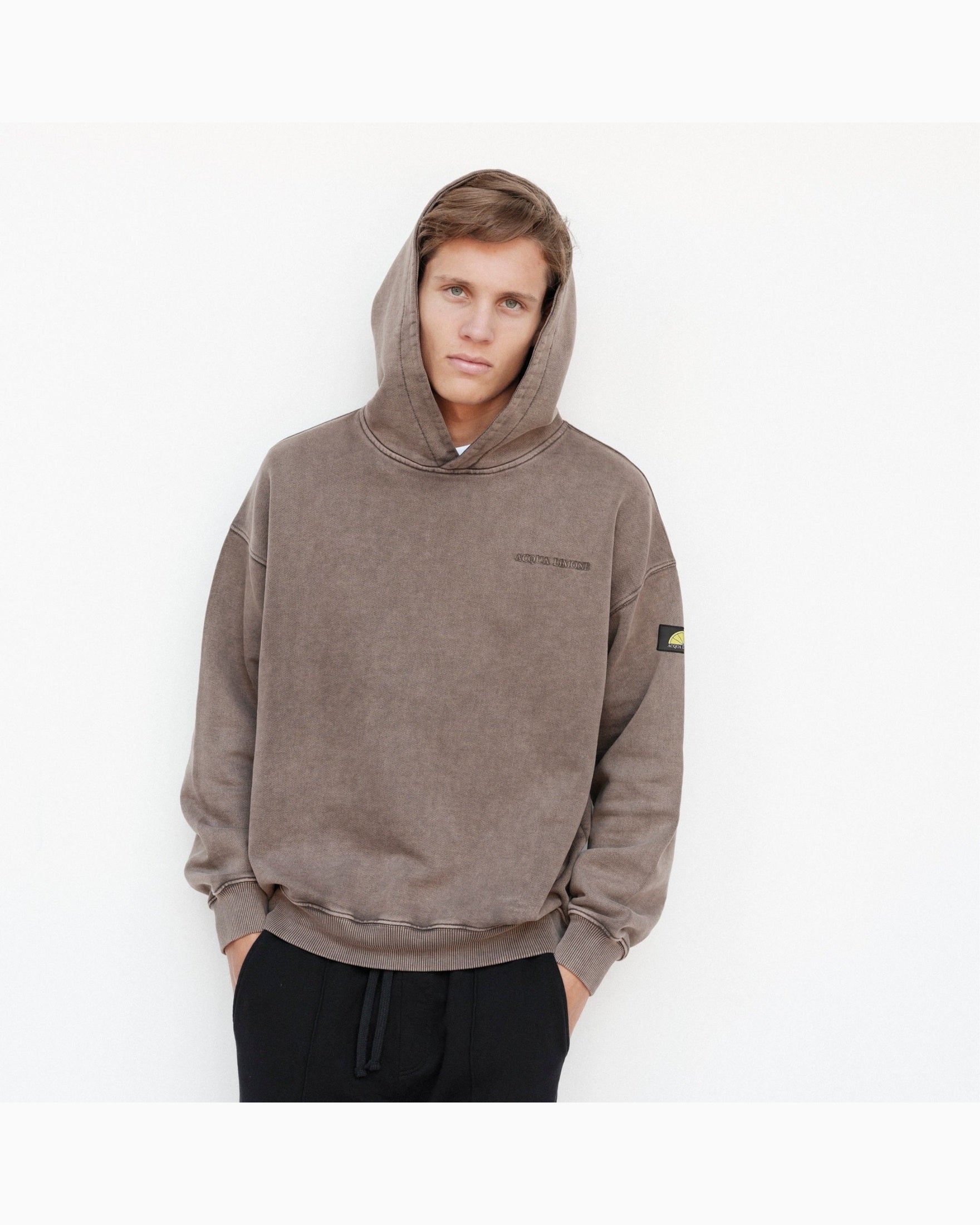 Washed Hoodie - Nut Brown - Acqua Limone