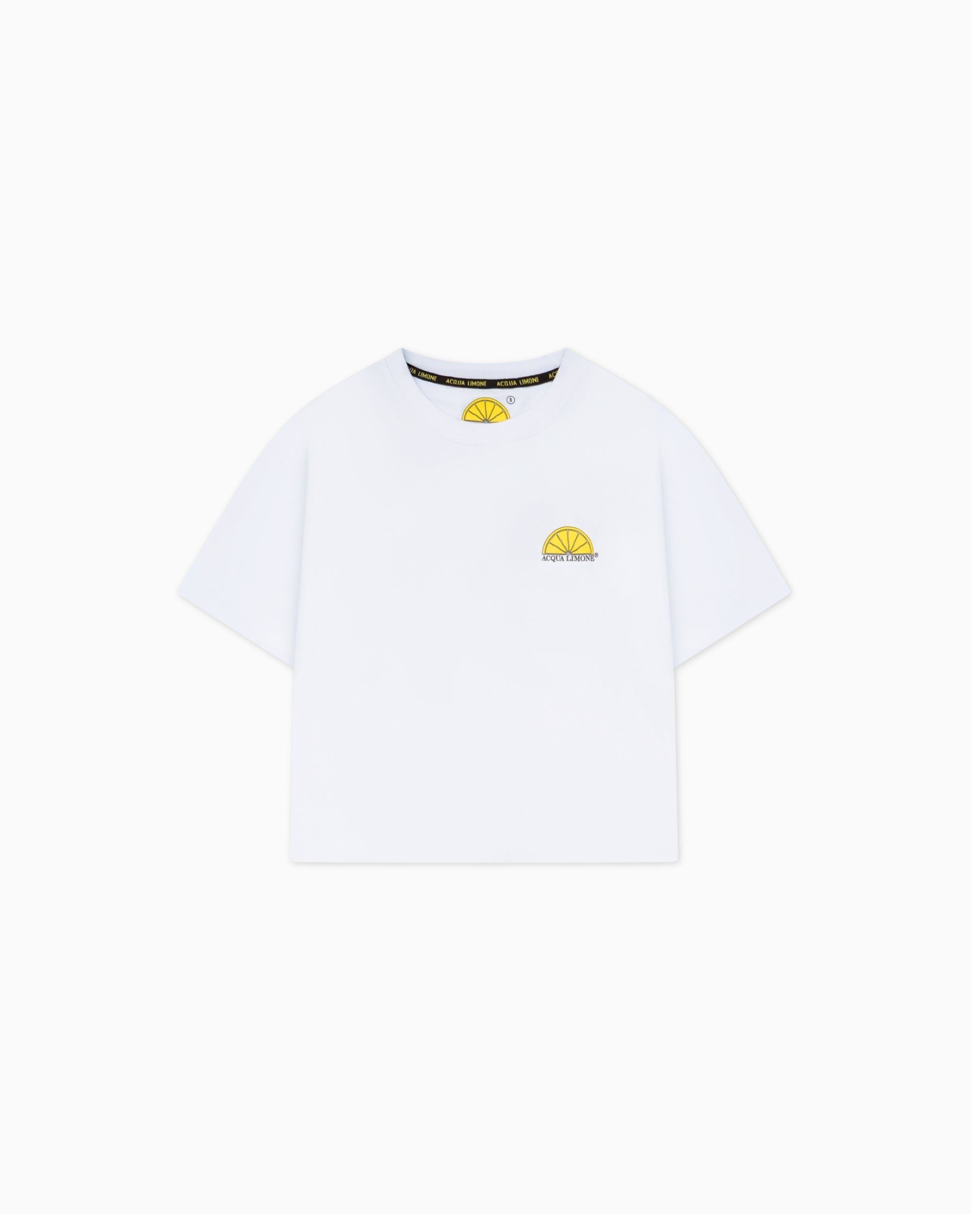 Cropped Heavy Tee - White - Acqua Limone