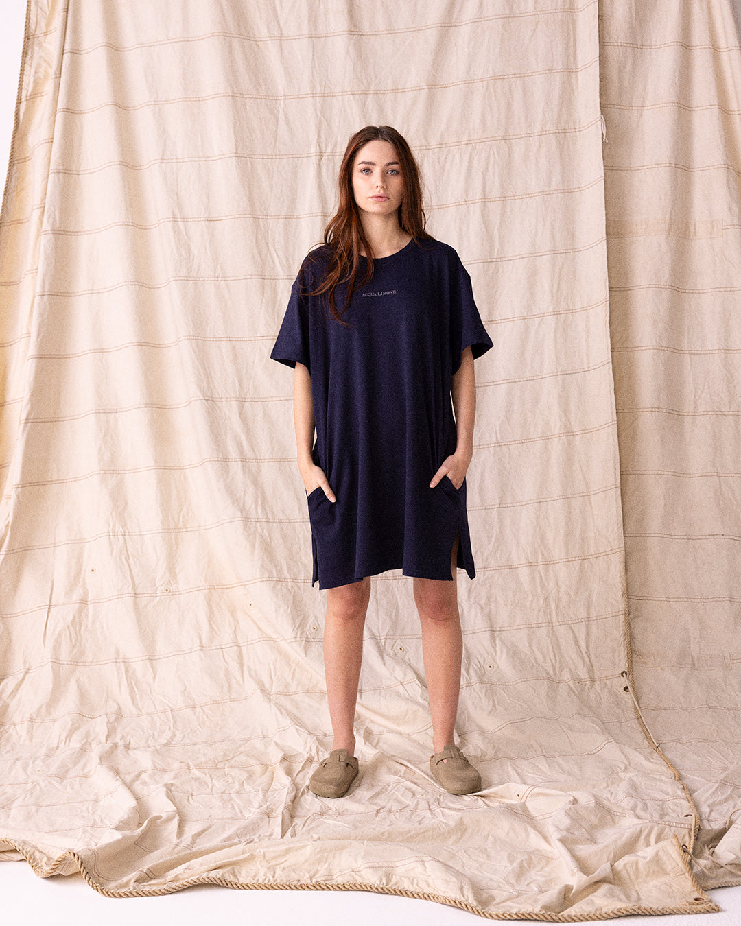 Donna Long Tee - Navy - Acqua Limone